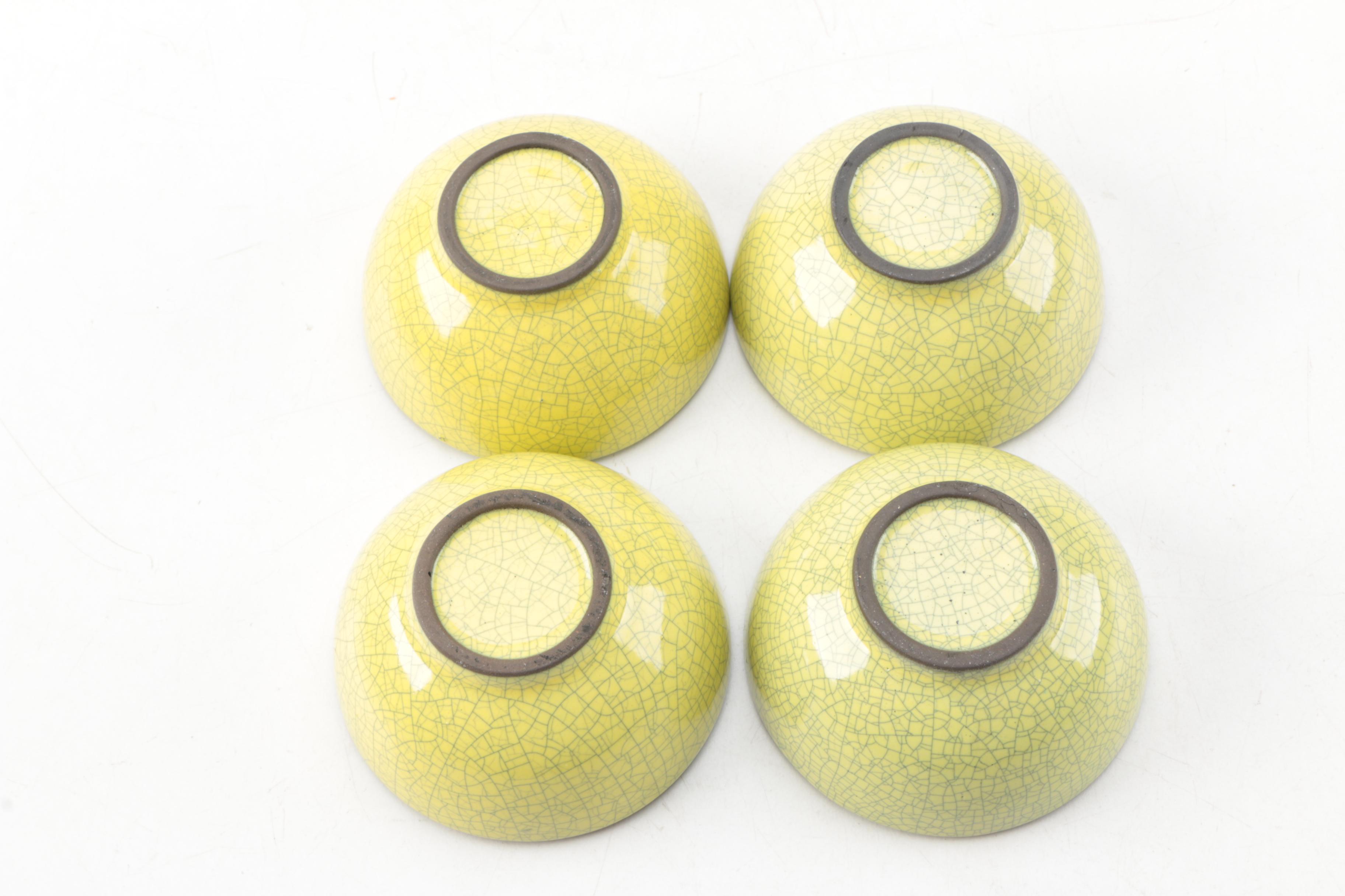 Yixing China Yellow Crackle Glaze Tea Set