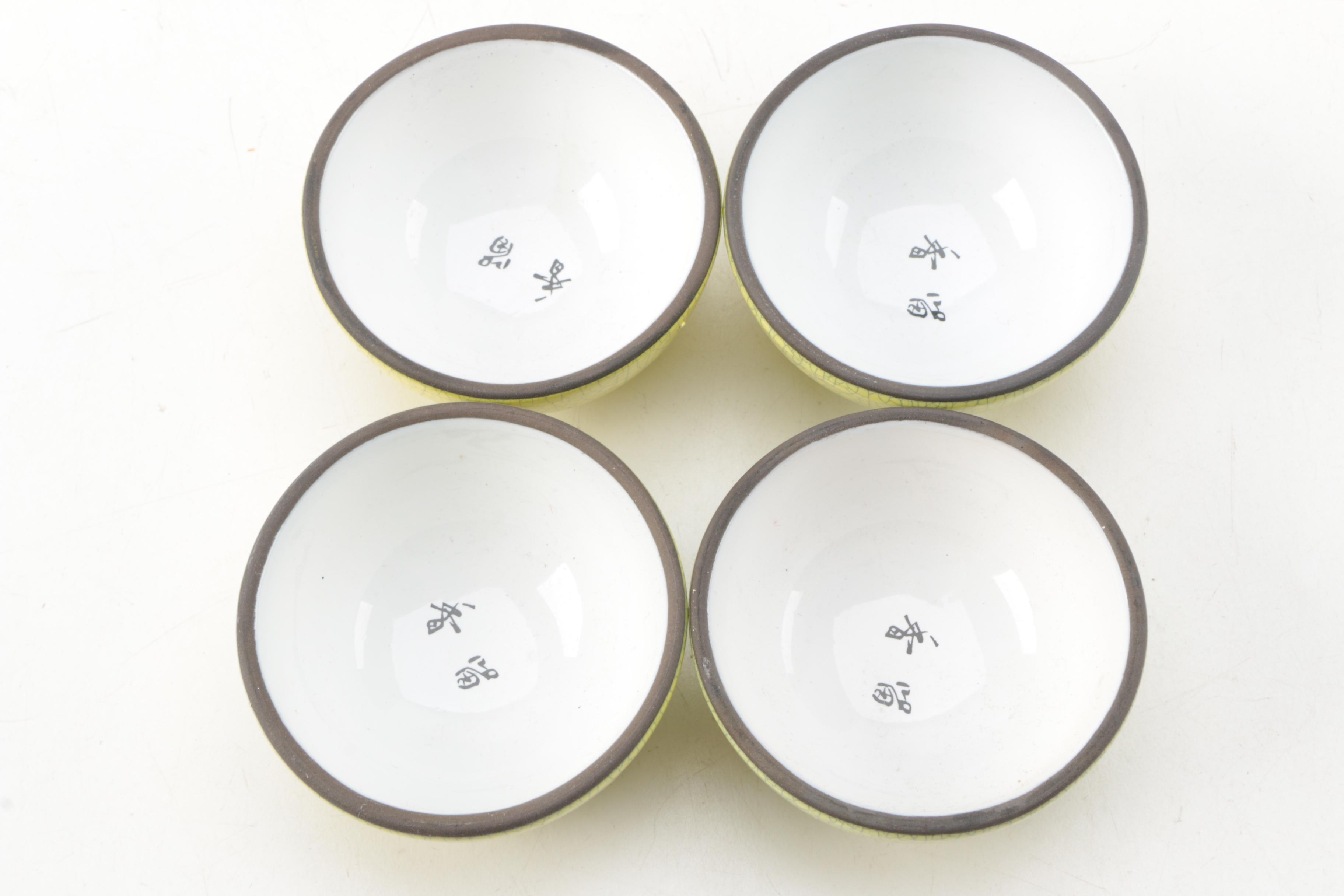 Yixing China Yellow Crackle Glaze Tea Set