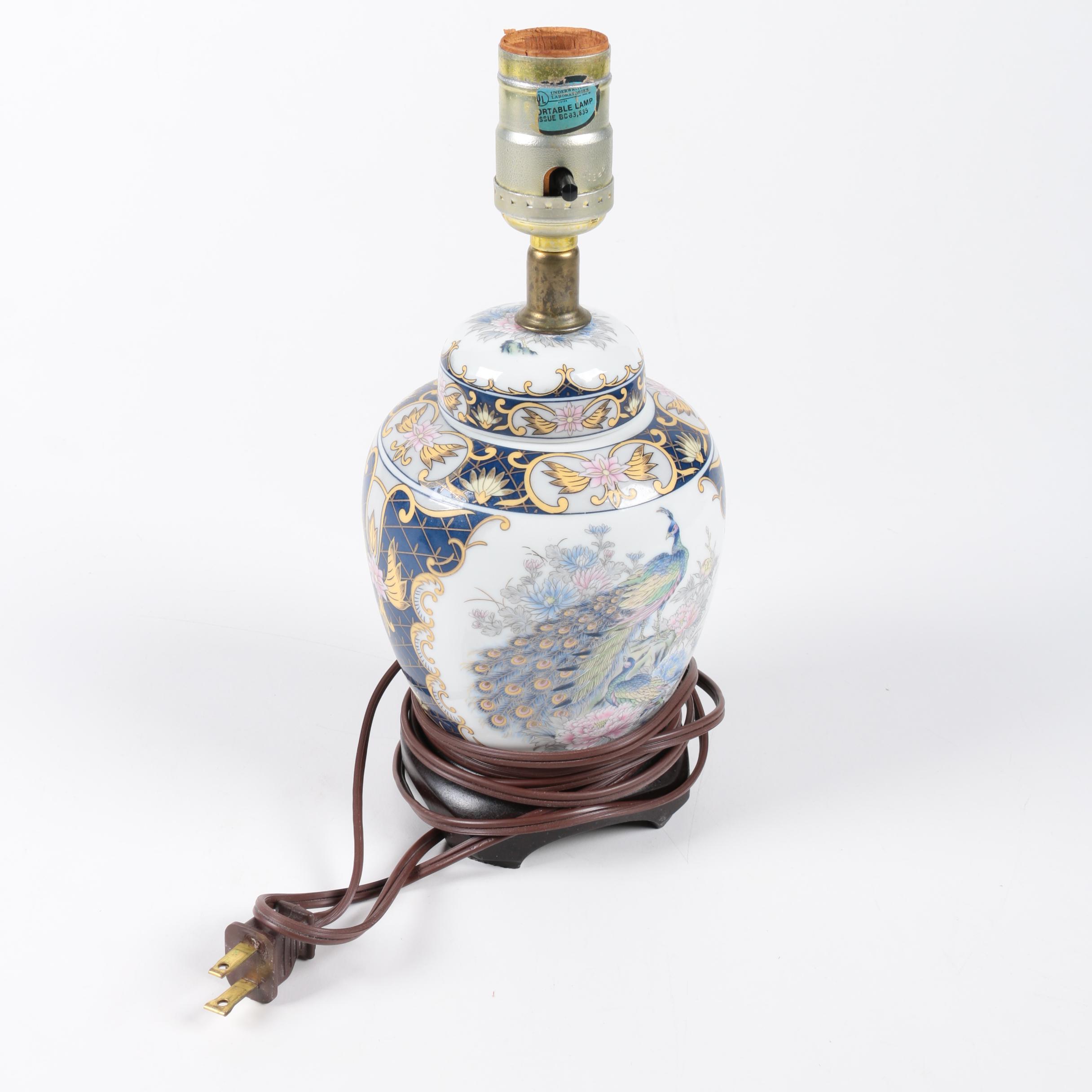 Porcelain Asian Inspired Ginger Jar Table Lamp