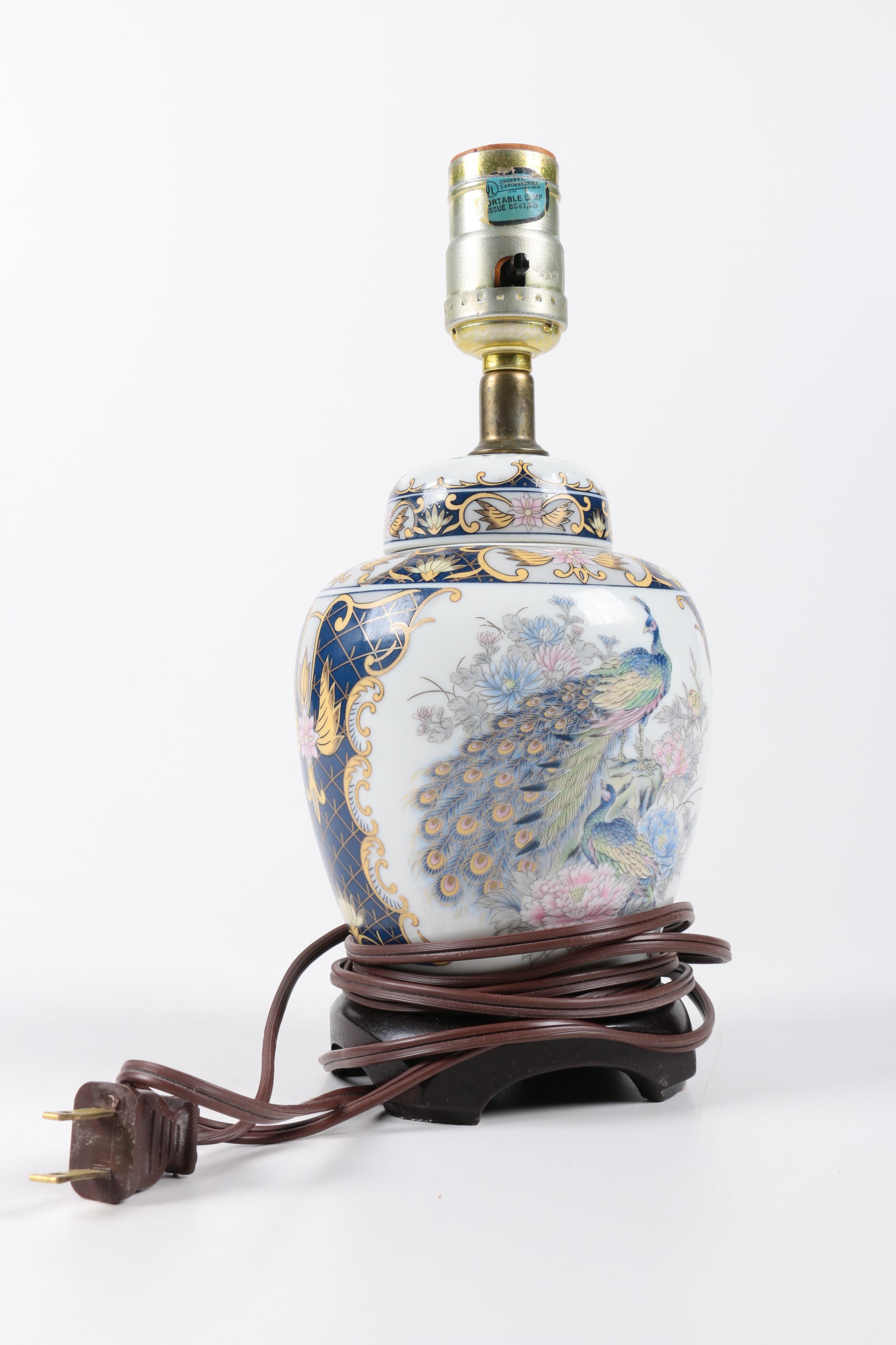 Porcelain Asian Inspired Ginger Jar Table Lamp