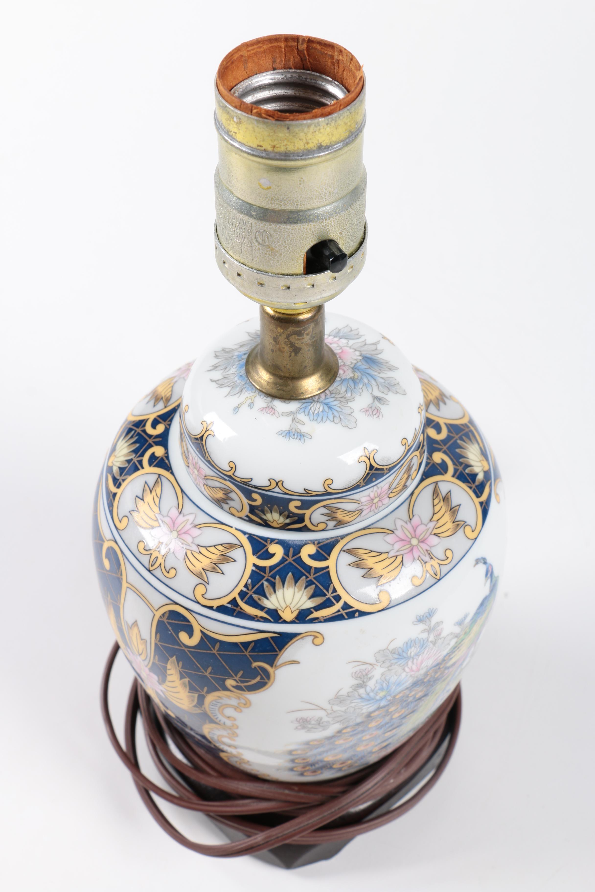 Porcelain Asian Inspired Ginger Jar Table Lamp