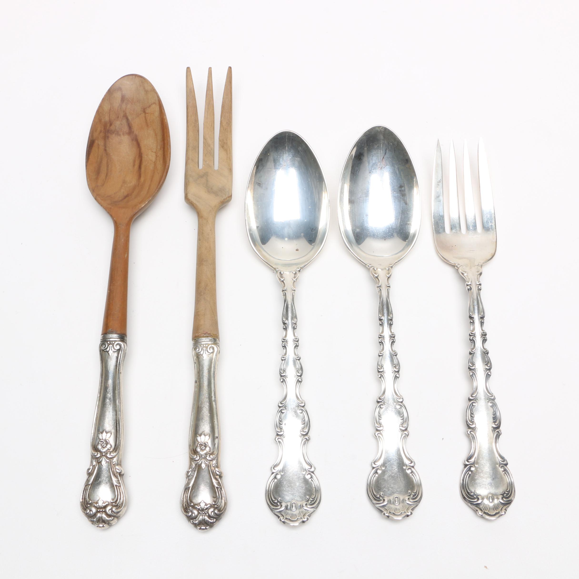 Web Silver Co. Sterling Handled Servers and Gorham Sterling Silver Flatware