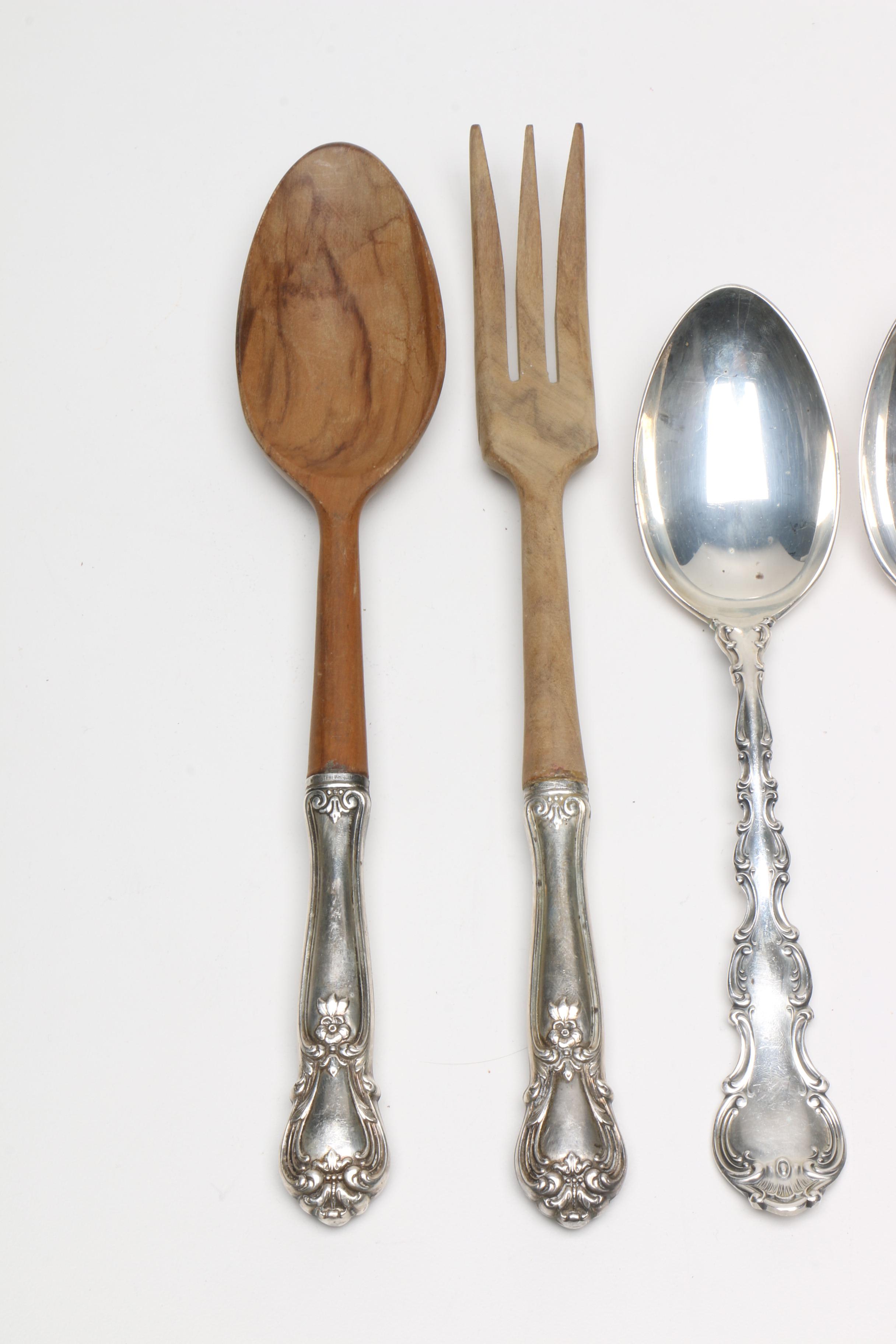 Web Silver Co. Sterling Handled Servers and Gorham Sterling Silver Flatware