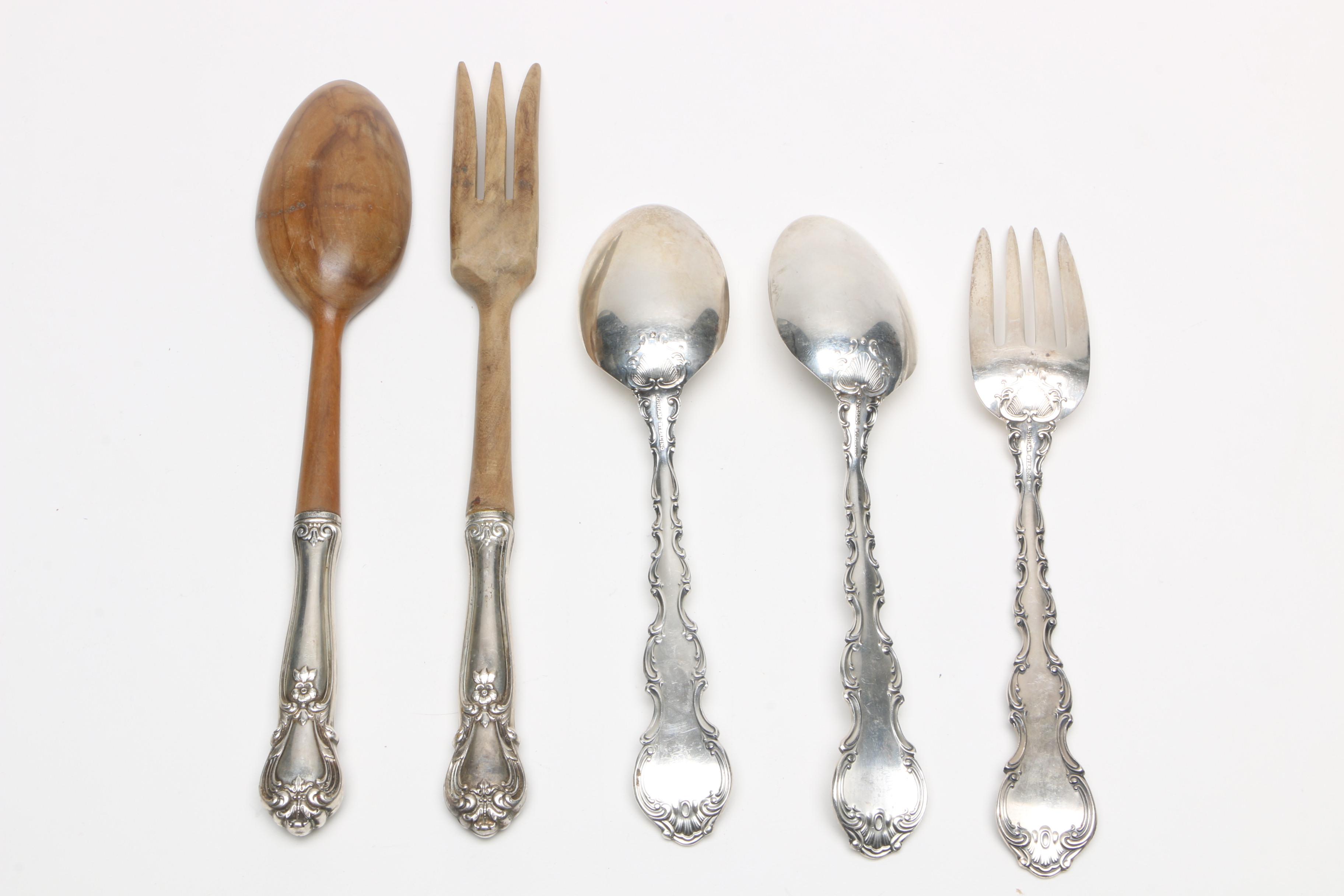 Web Silver Co. Sterling Handled Servers and Gorham Sterling Silver Flatware