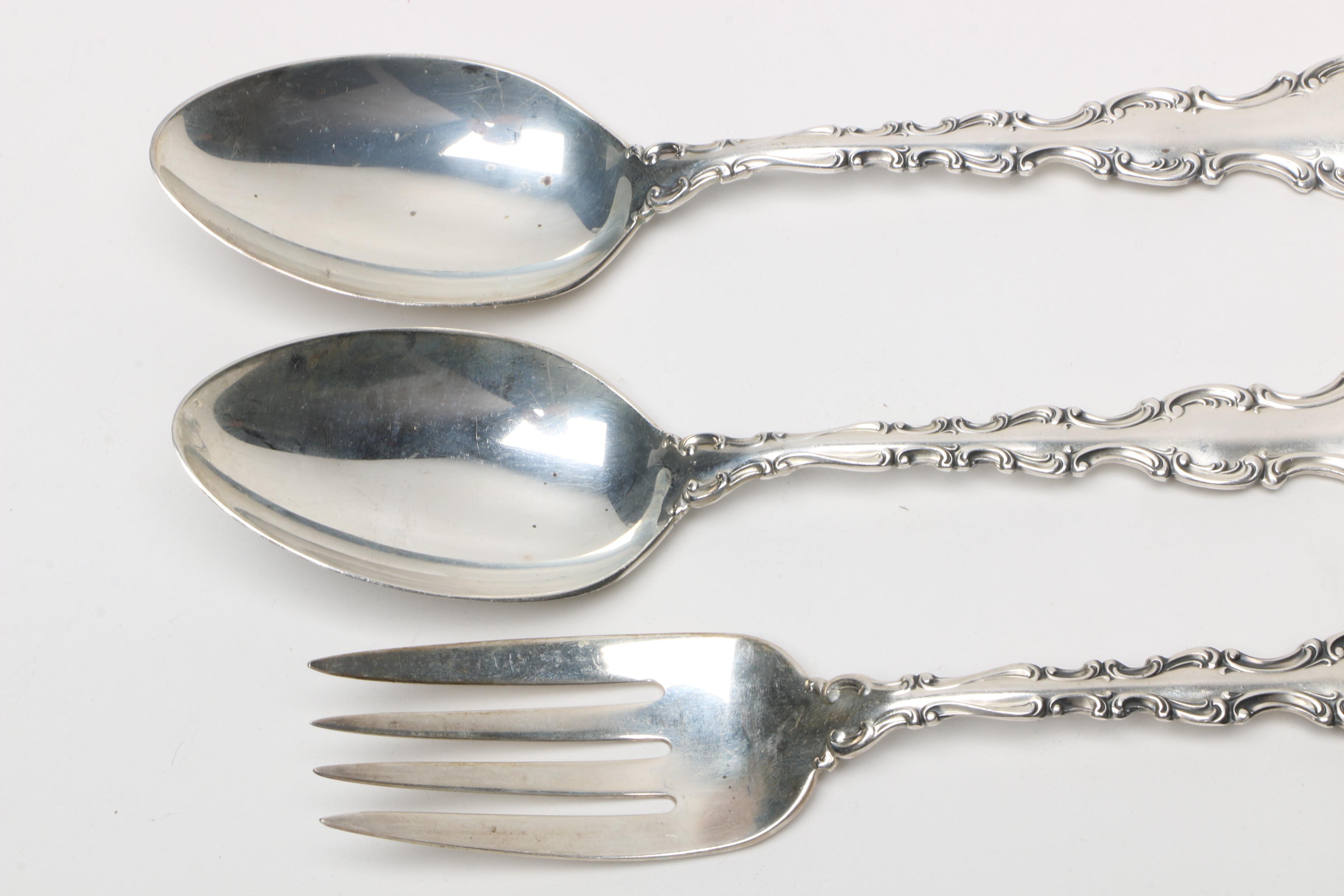 Web Silver Co. Sterling Handled Servers and Gorham Sterling Silver Flatware