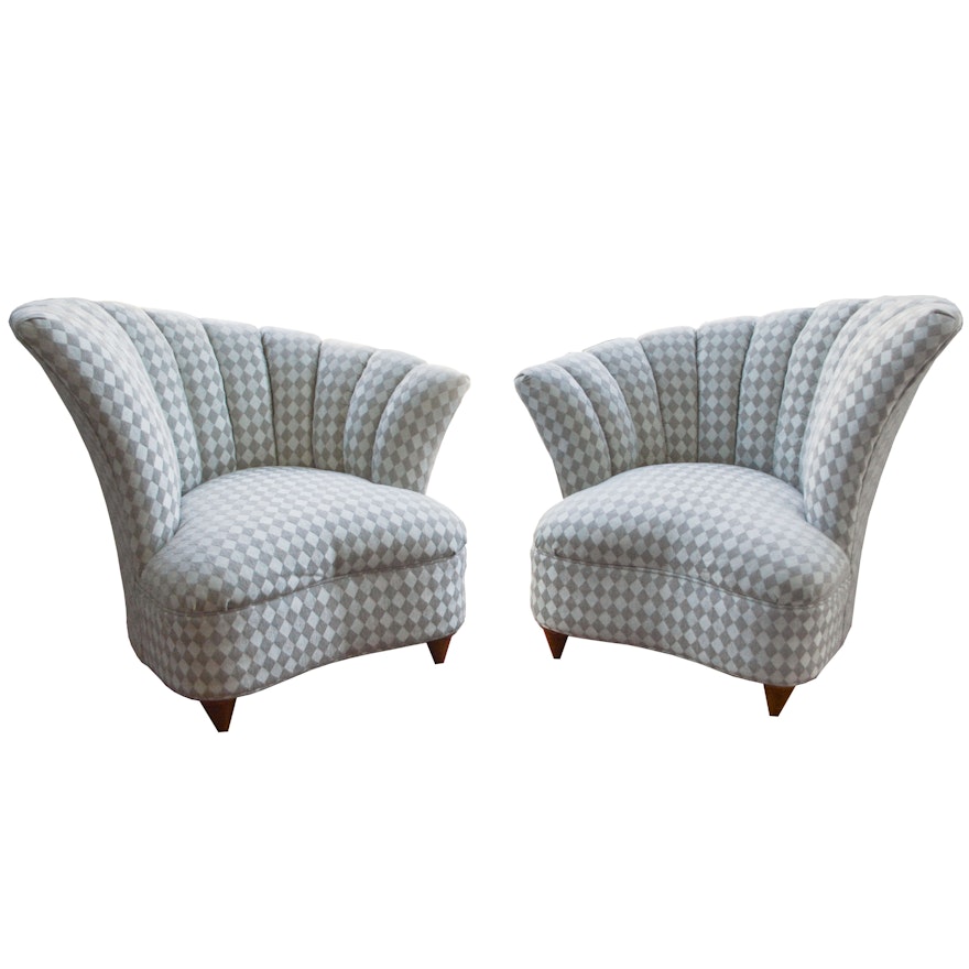 Pair of Deco Revival Style Lounge Chairs