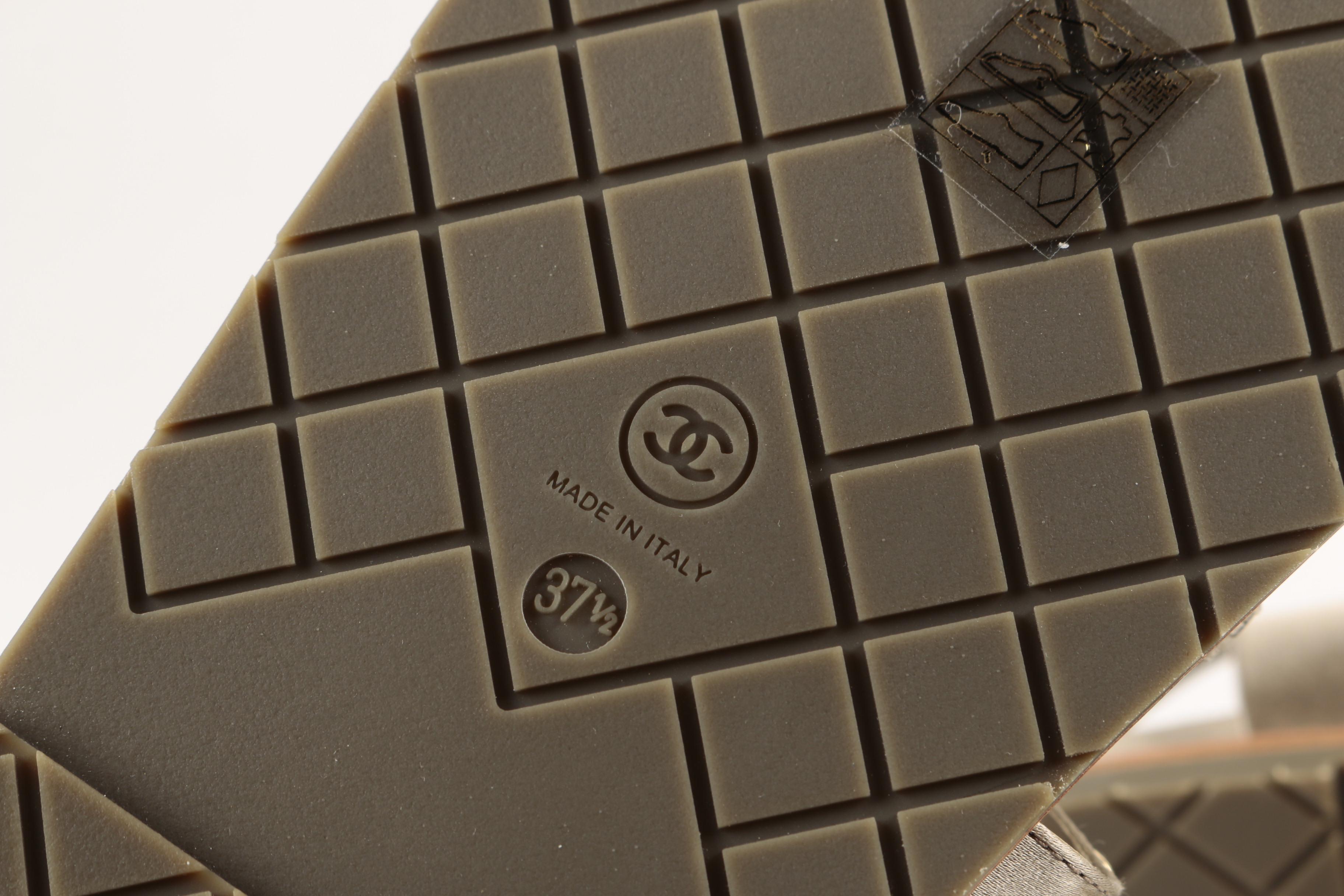 Chanel Beige Leather Chain Strap Sandals