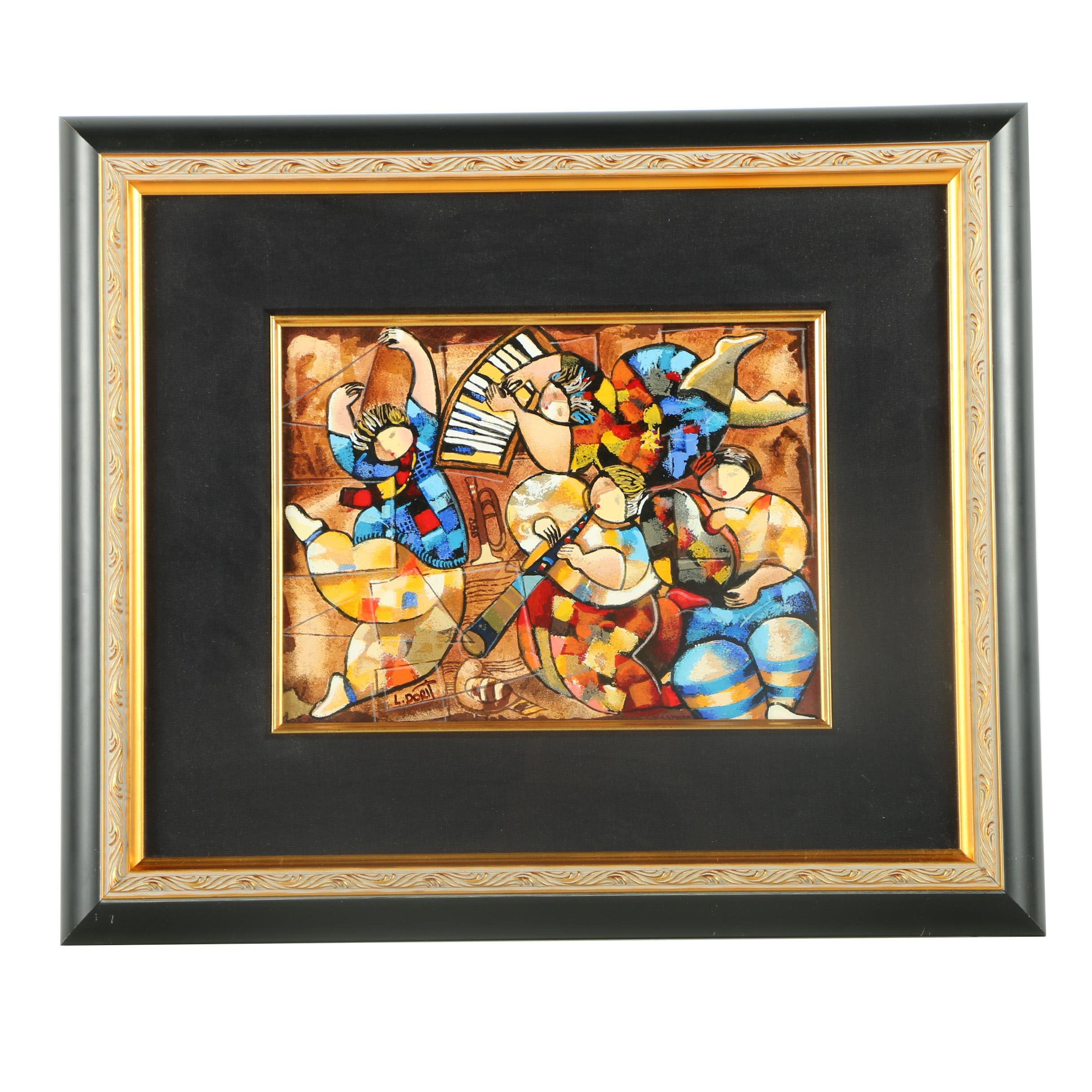 Dorit Levi Serigraph on Paper "Musical Interlude"