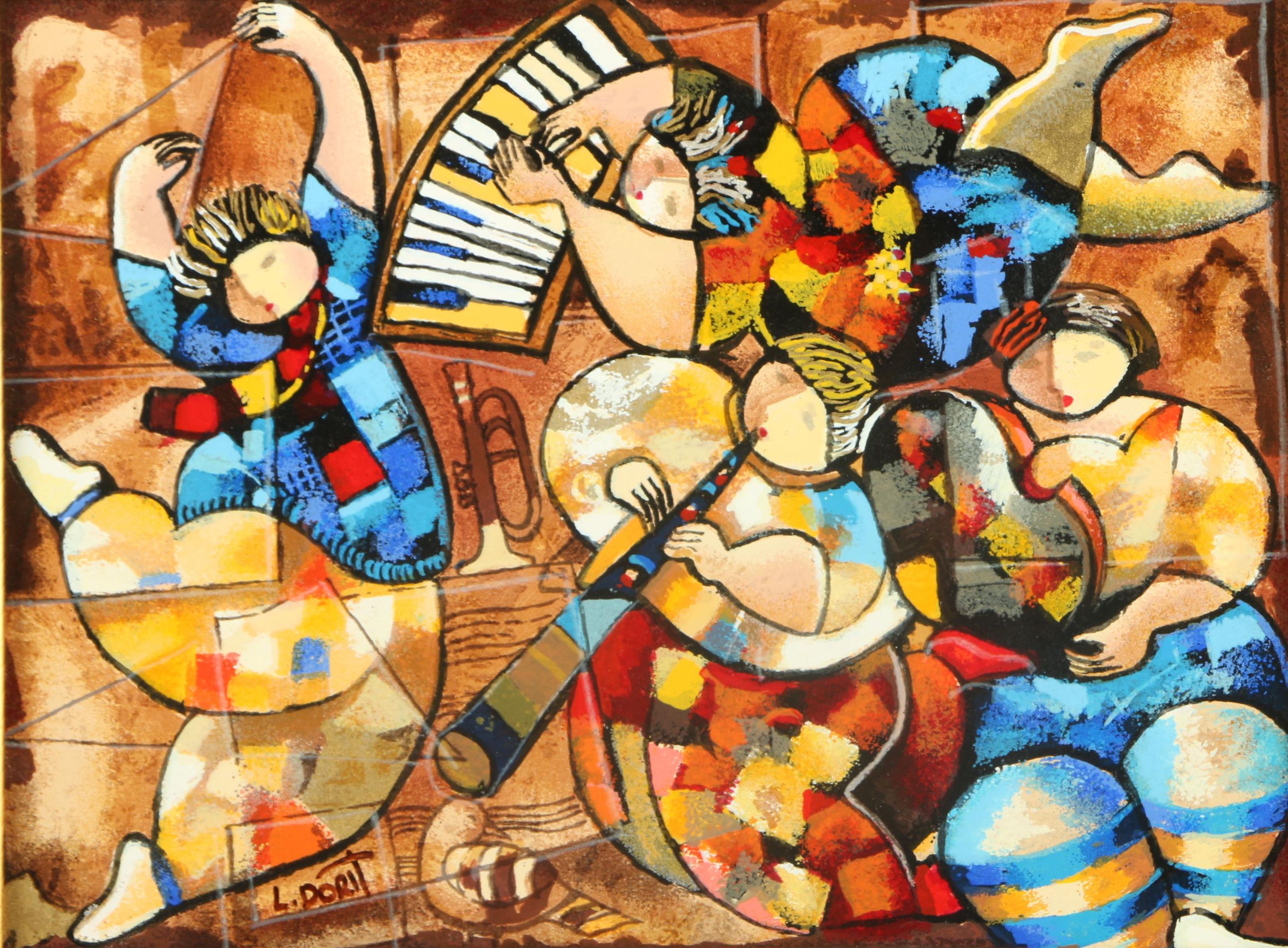 Dorit Levi Serigraph on Paper "Musical Interlude"