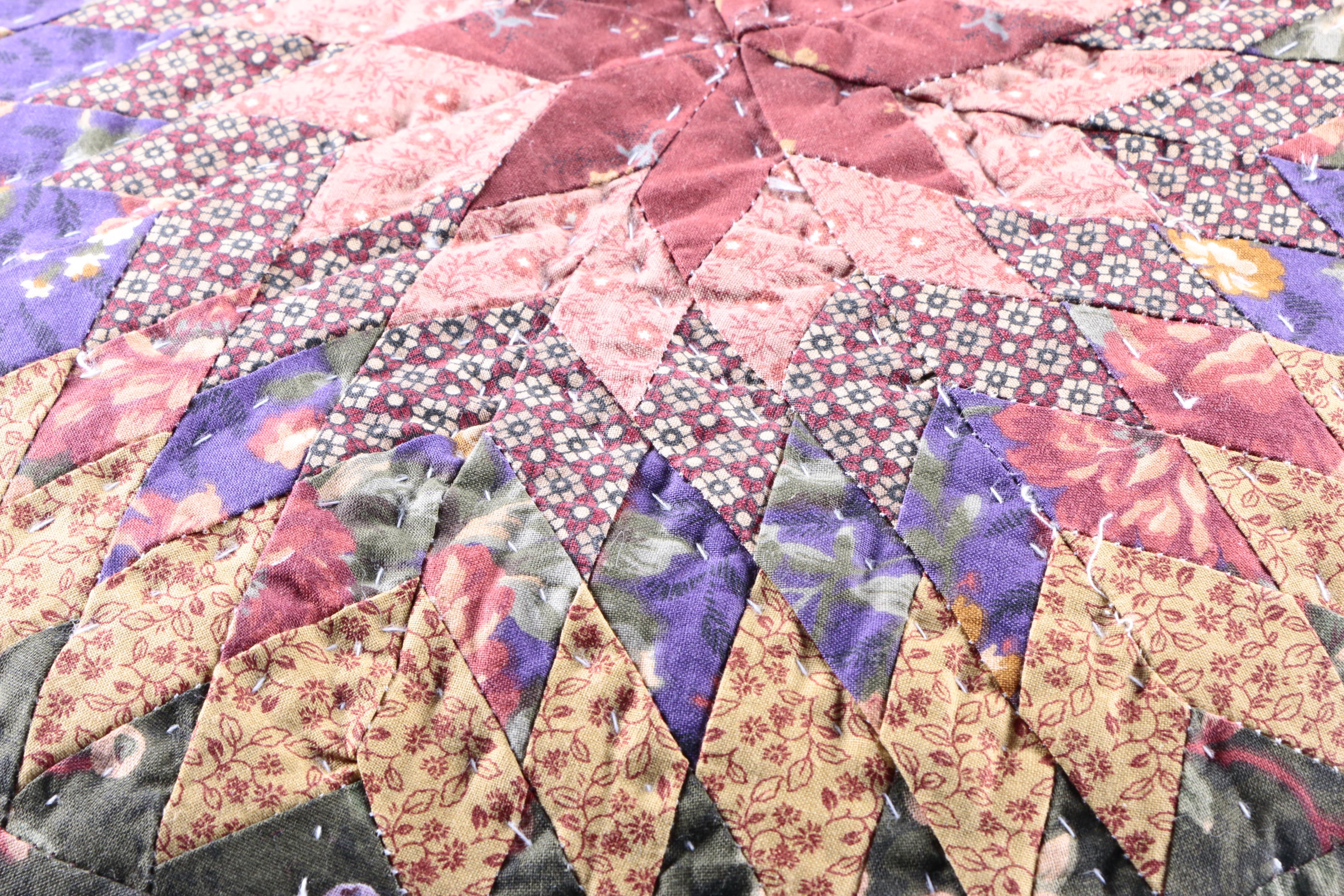 Quilted Round Throw Pillow