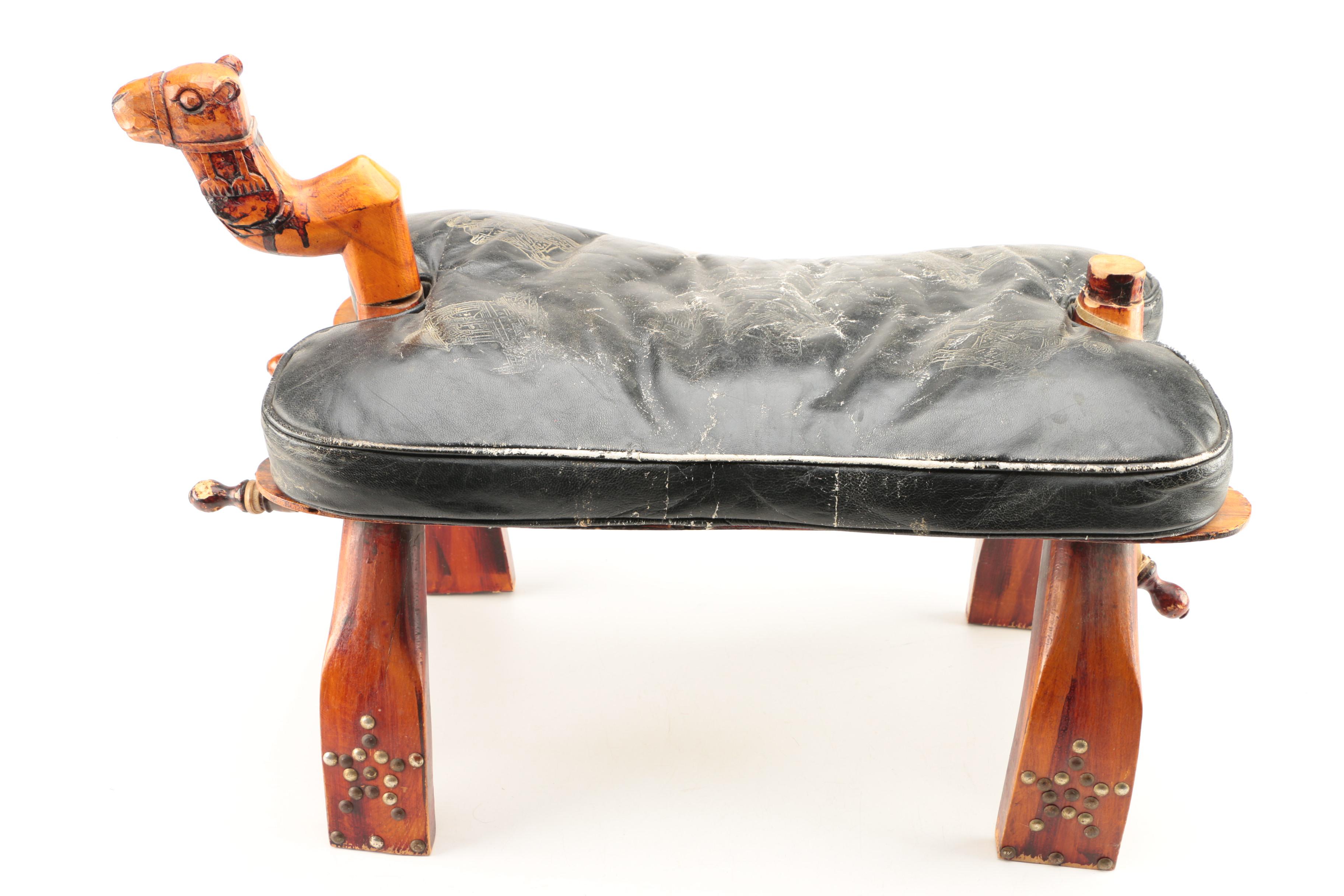 Vintage Camel Saddle Stool by Greenmount Inc.