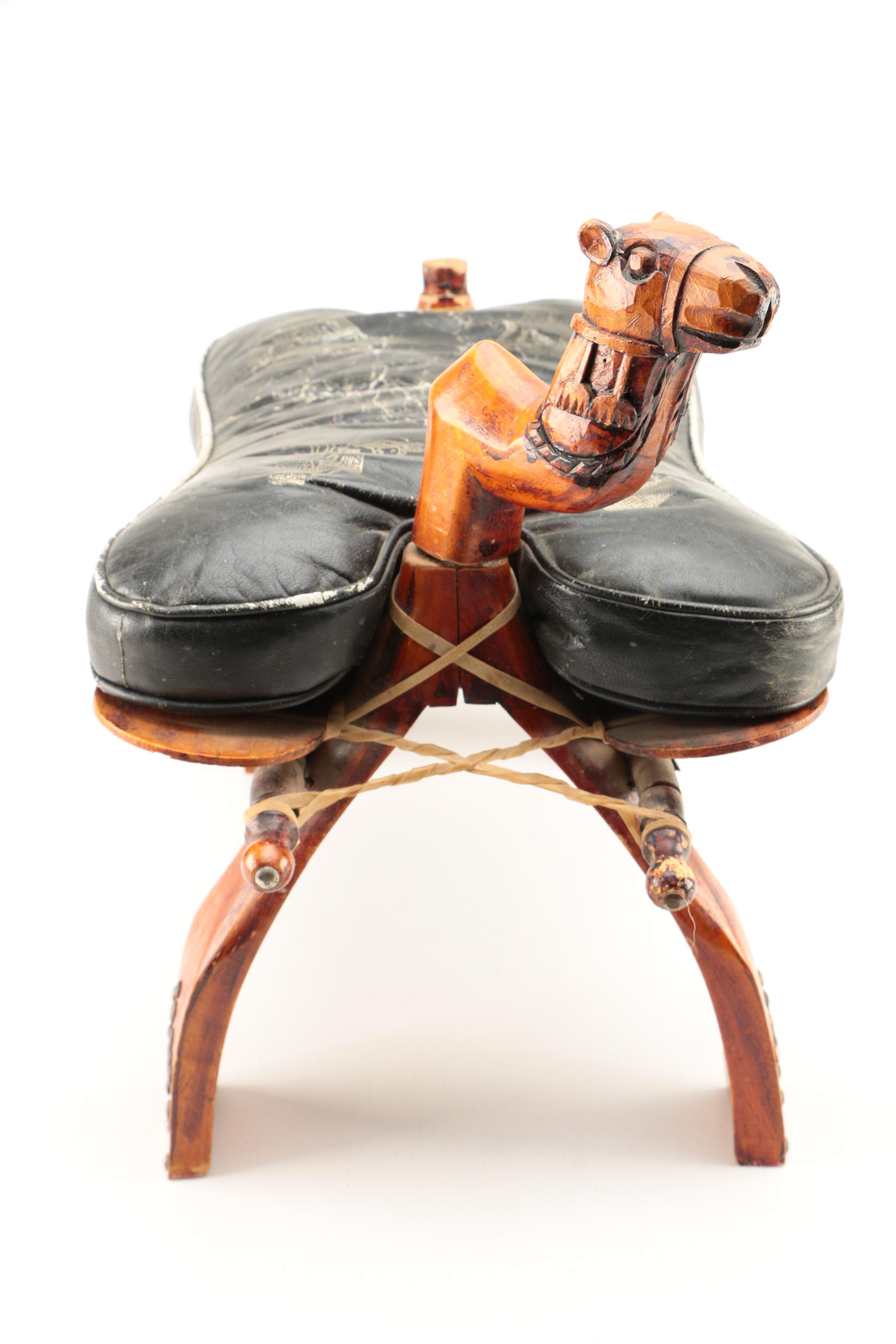 Vintage Camel Saddle Stool by Greenmount Inc.