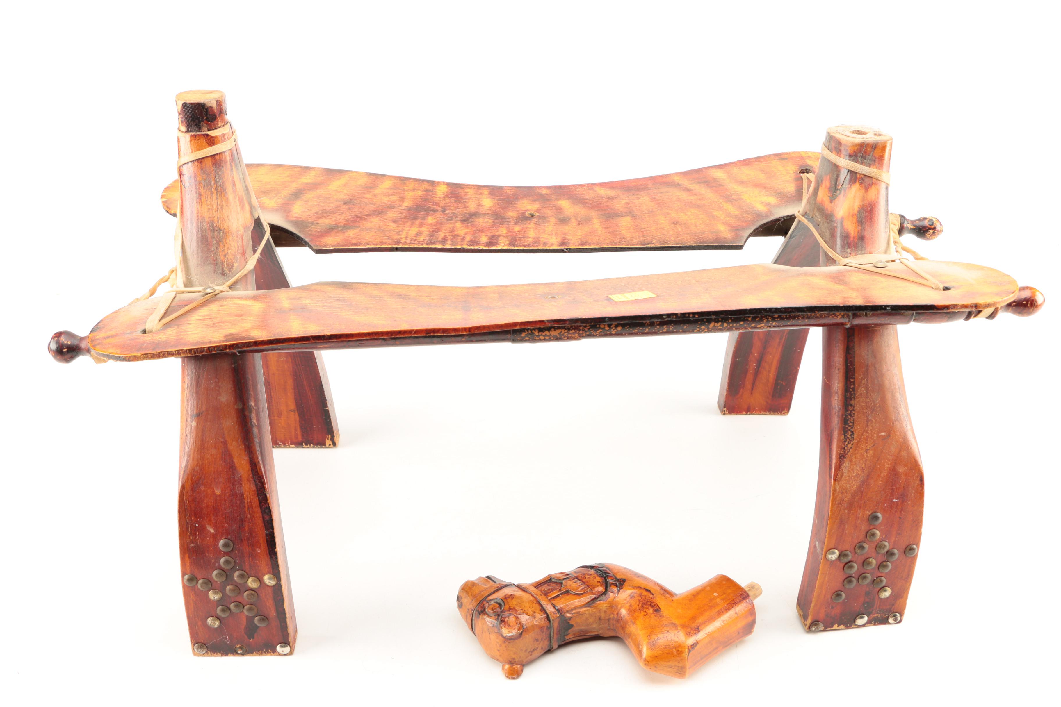 Vintage Camel Saddle Stool by Greenmount Inc.