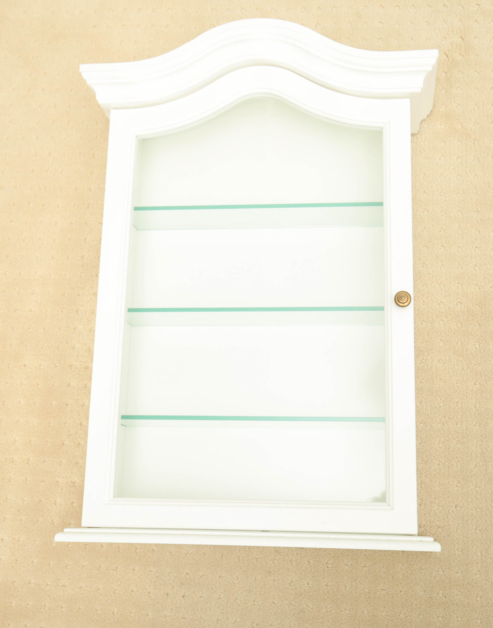 Hanging Cabinet and Painted Blue Shelves