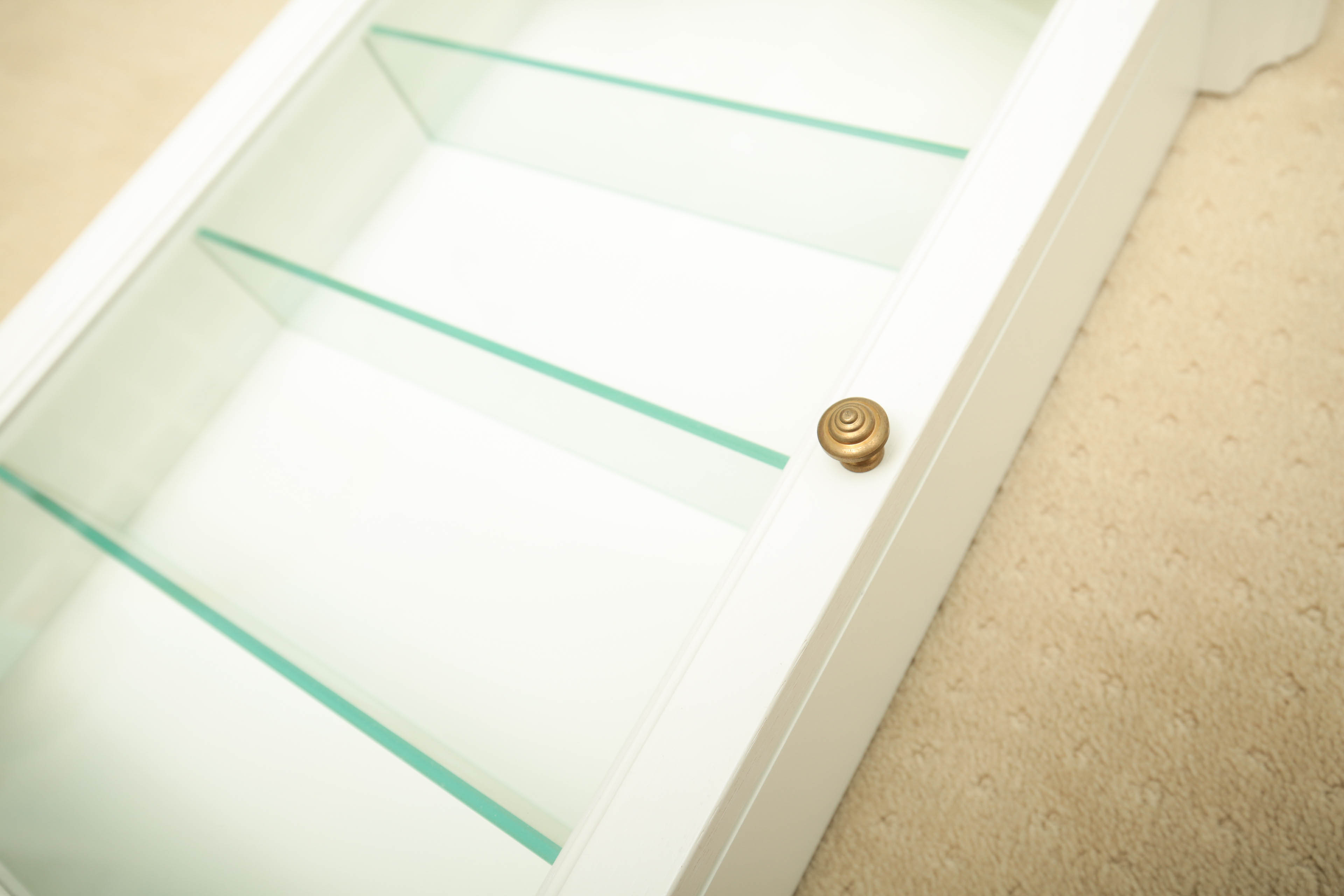 Hanging Cabinet and Painted Blue Shelves