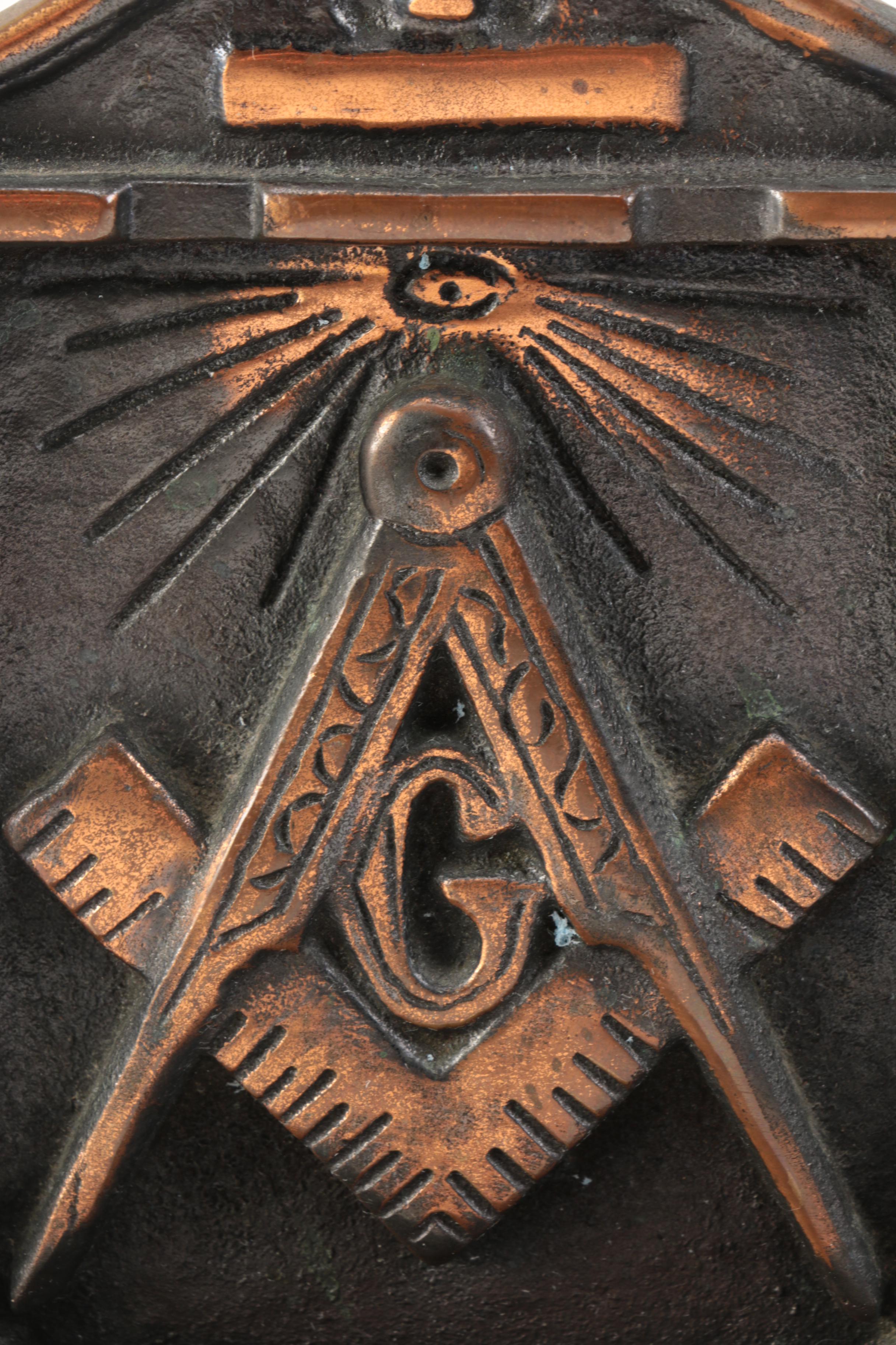 Cast Iron Masonic Bookends