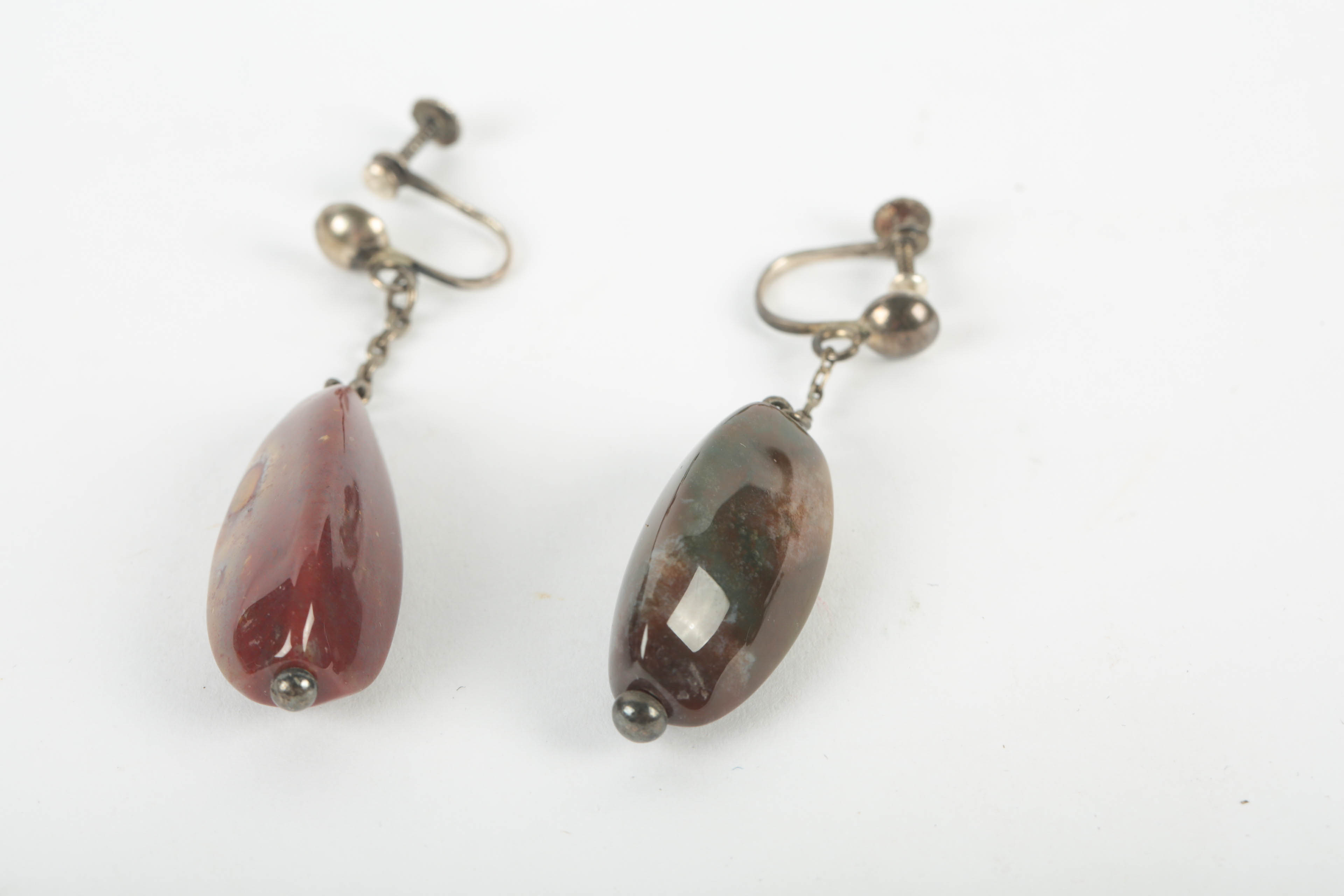 Stone Dangle Earrings, Necklace and Pin