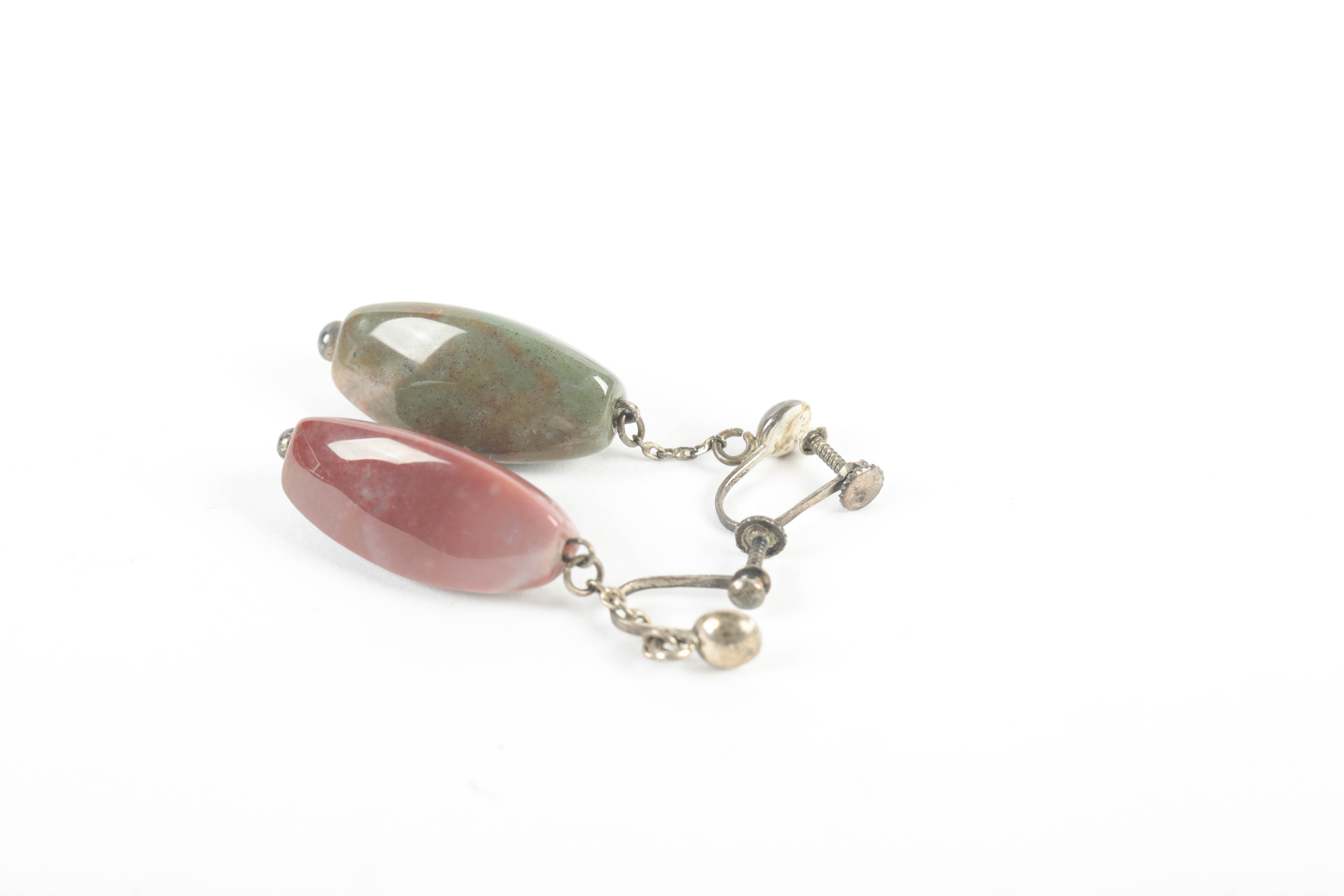 Stone Dangle Earrings, Necklace and Pin