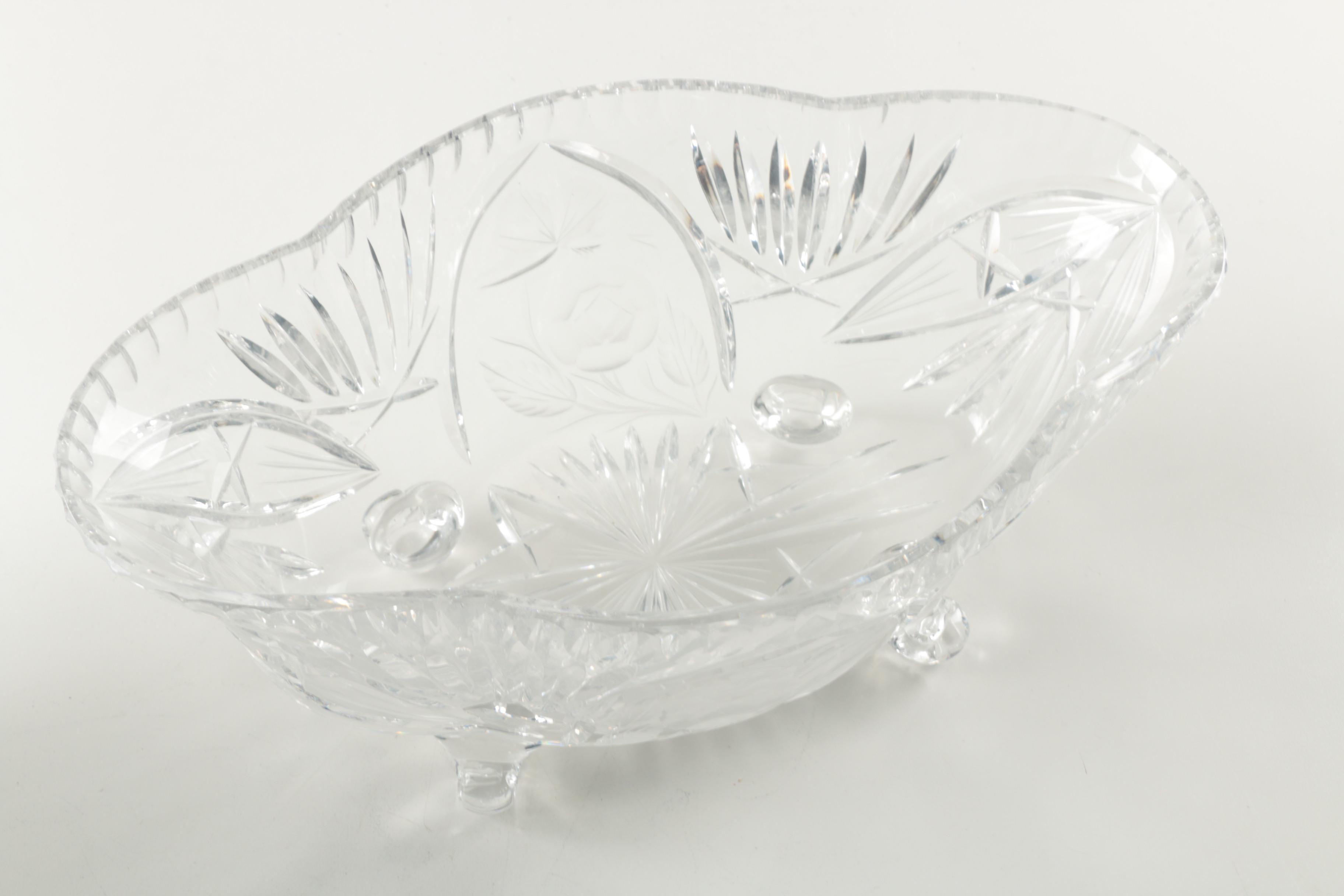 Crystal Vases with Console Bowl