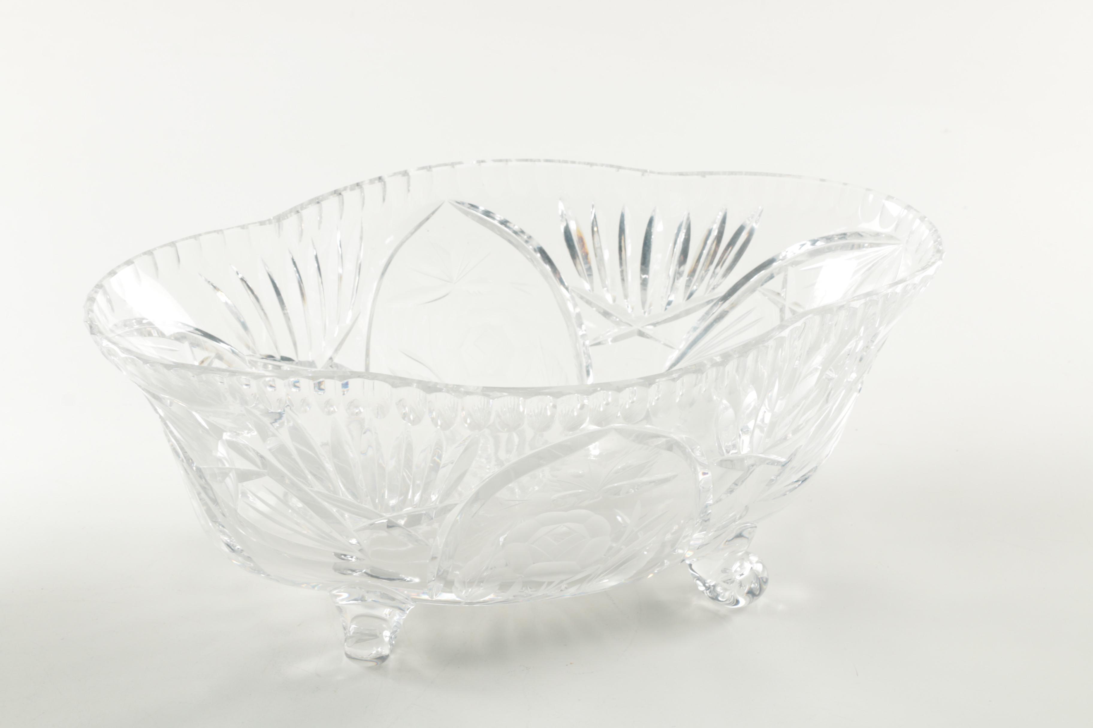 Crystal Vases with Console Bowl