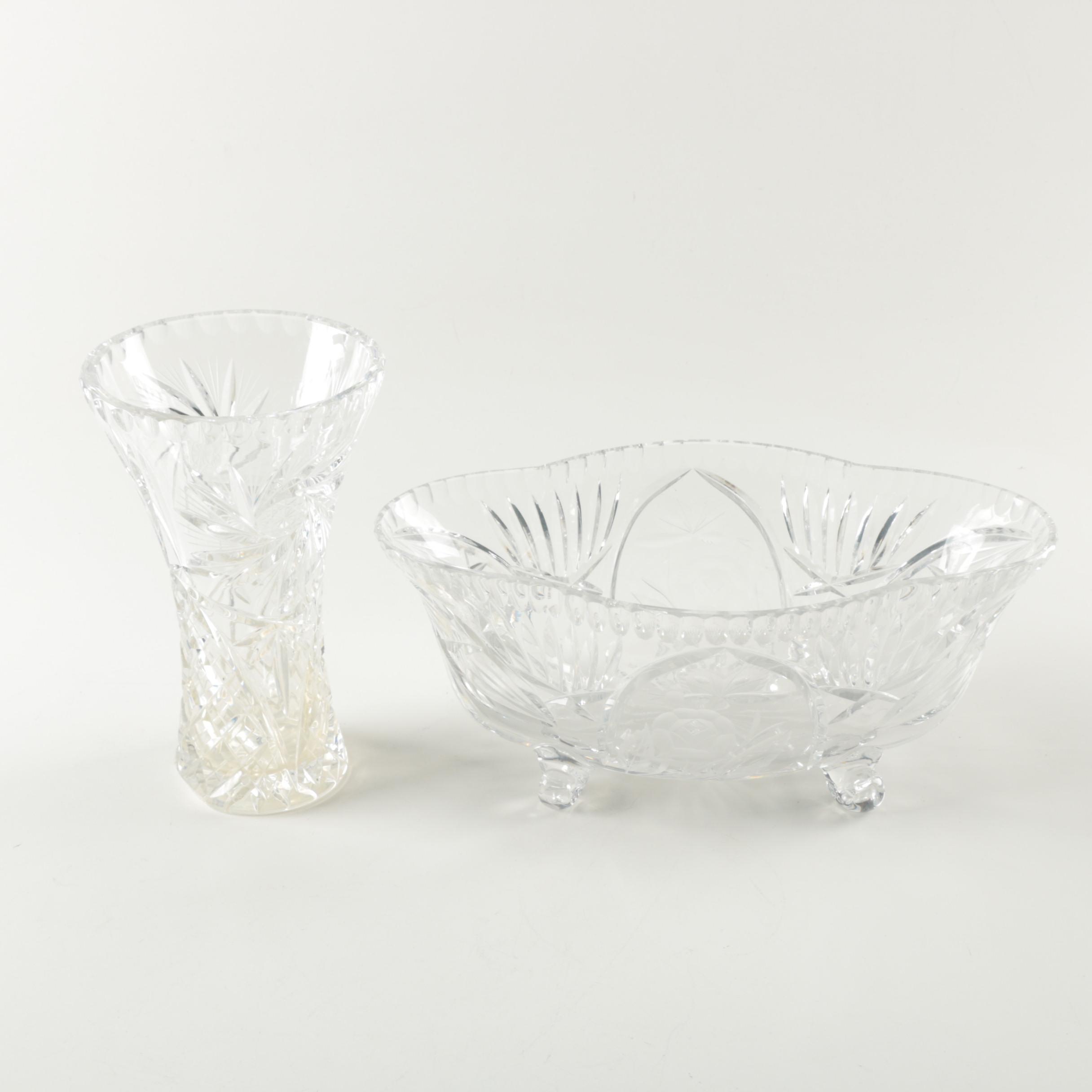 Crystal Vases with Console Bowl