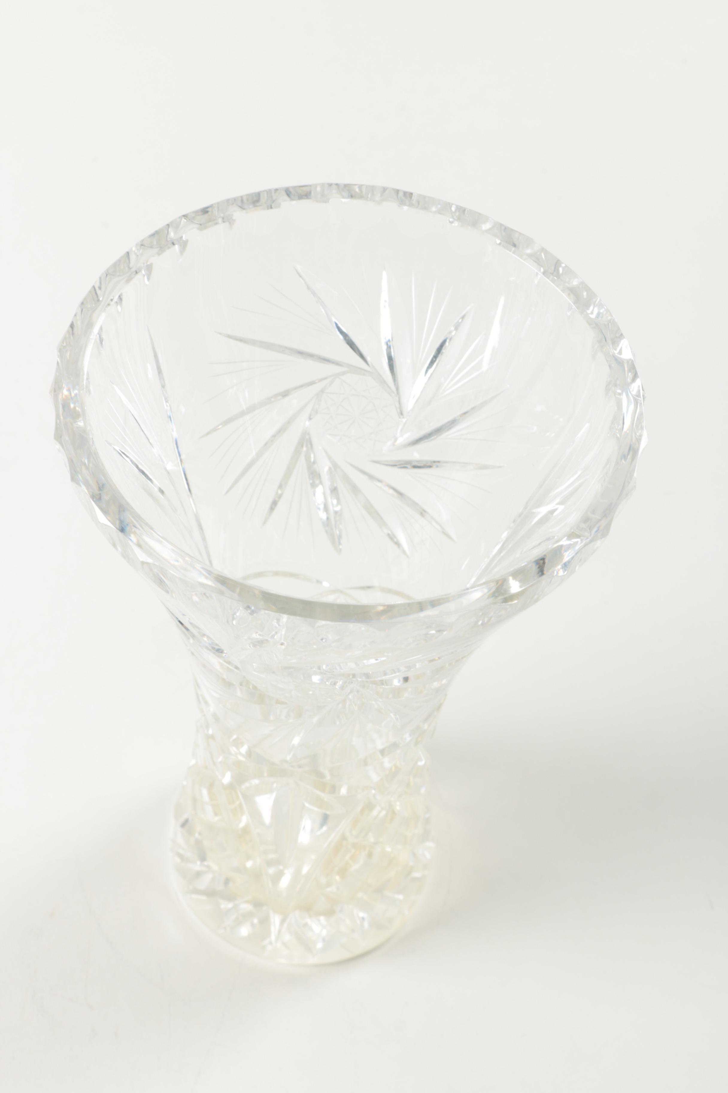 Crystal Vases with Console Bowl