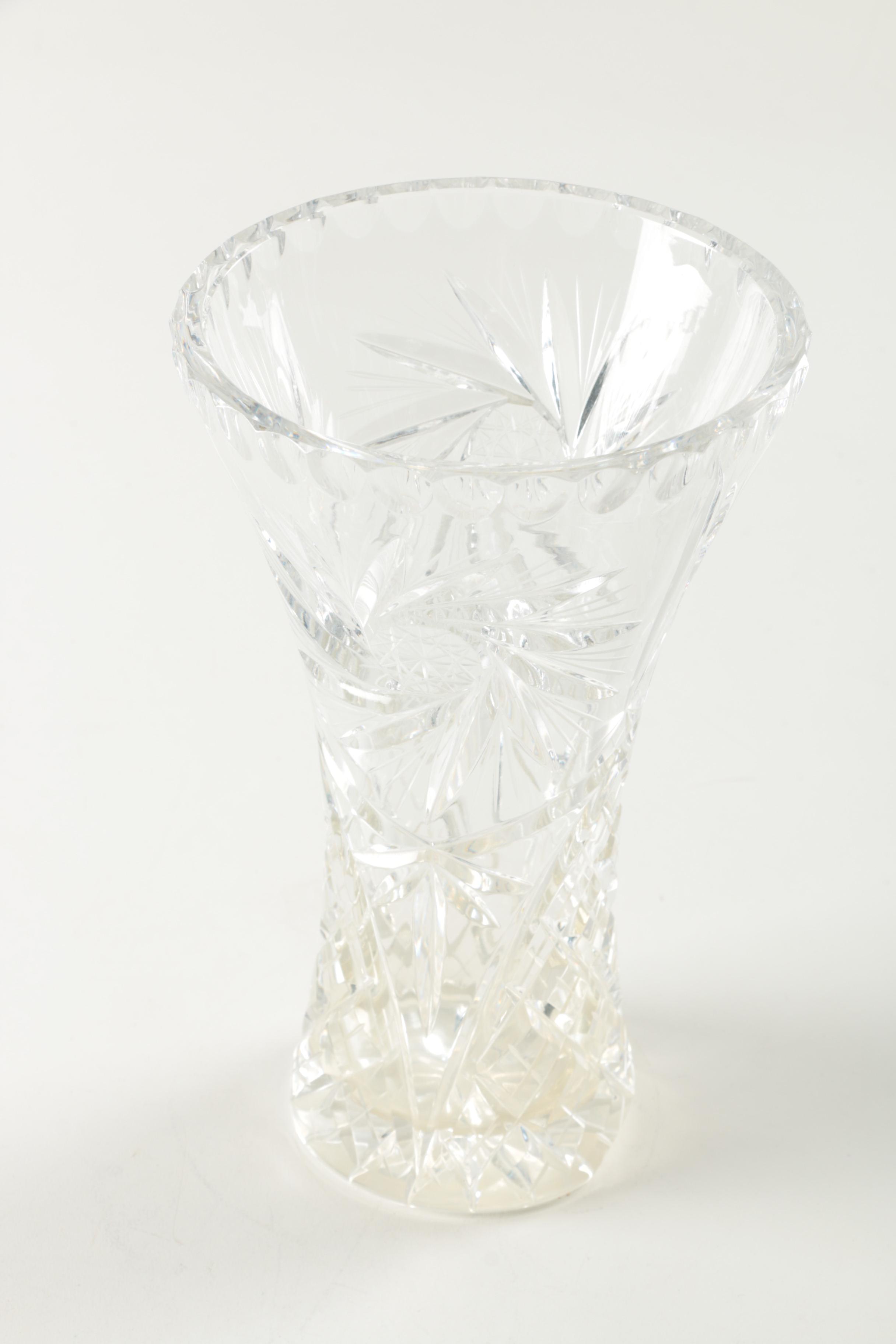 Crystal Vases with Console Bowl