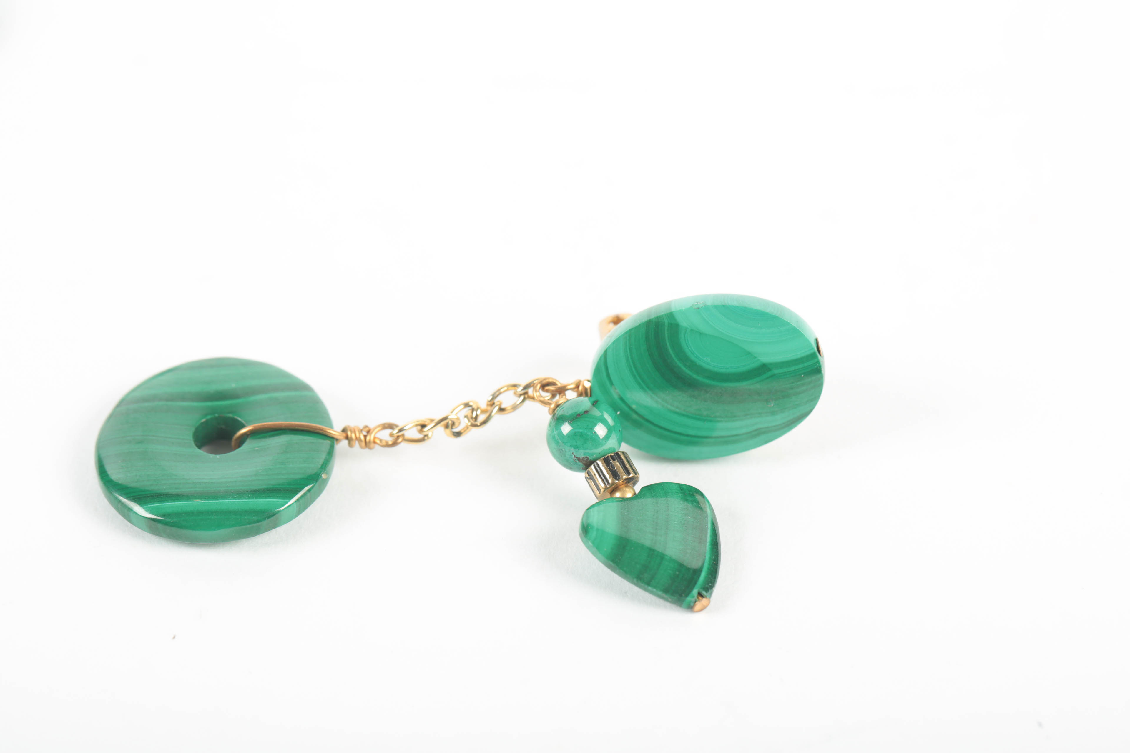 Stone Dangle Earrings, Necklace and Pin