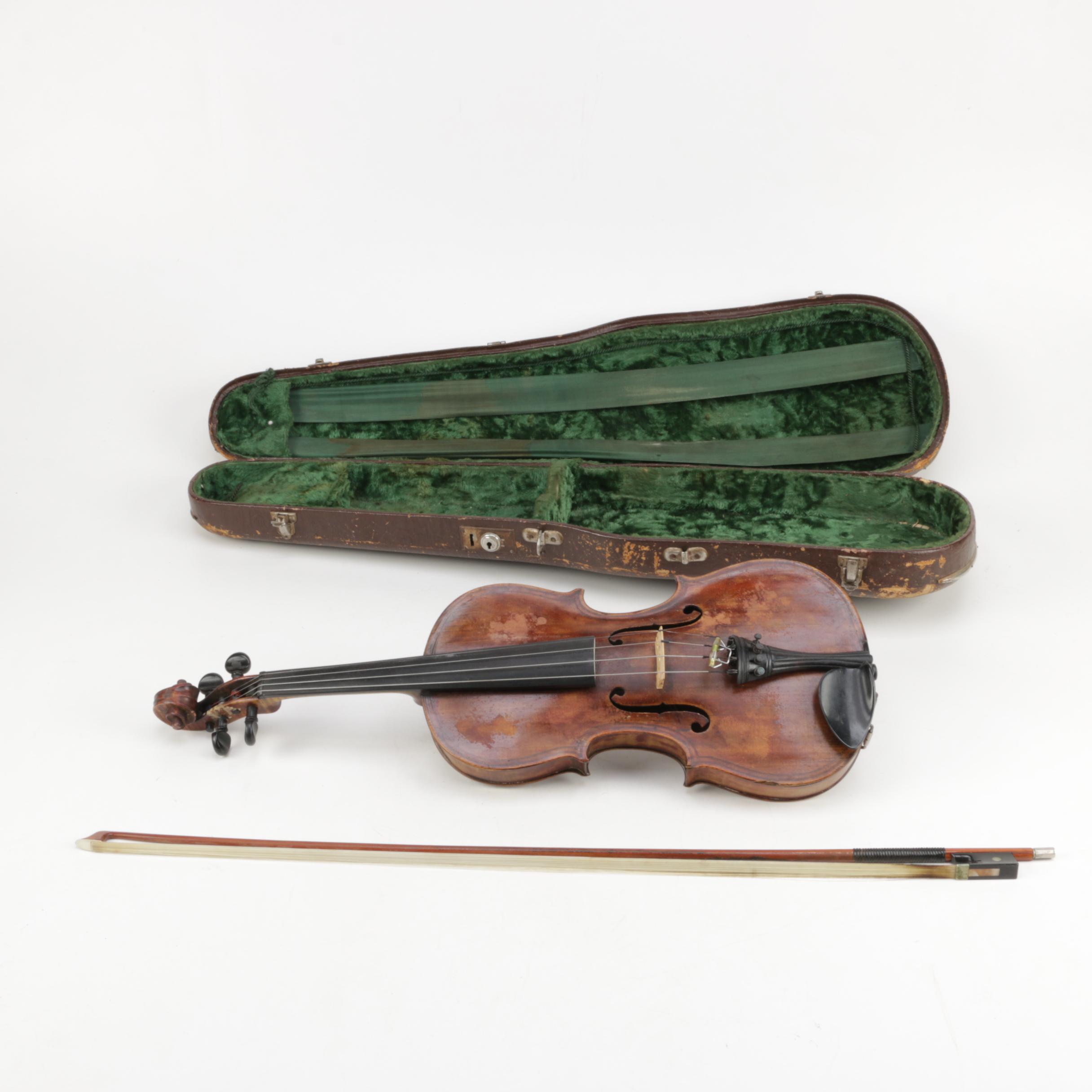 19th Century Scottish Maggini Reproduction Violin Outfit