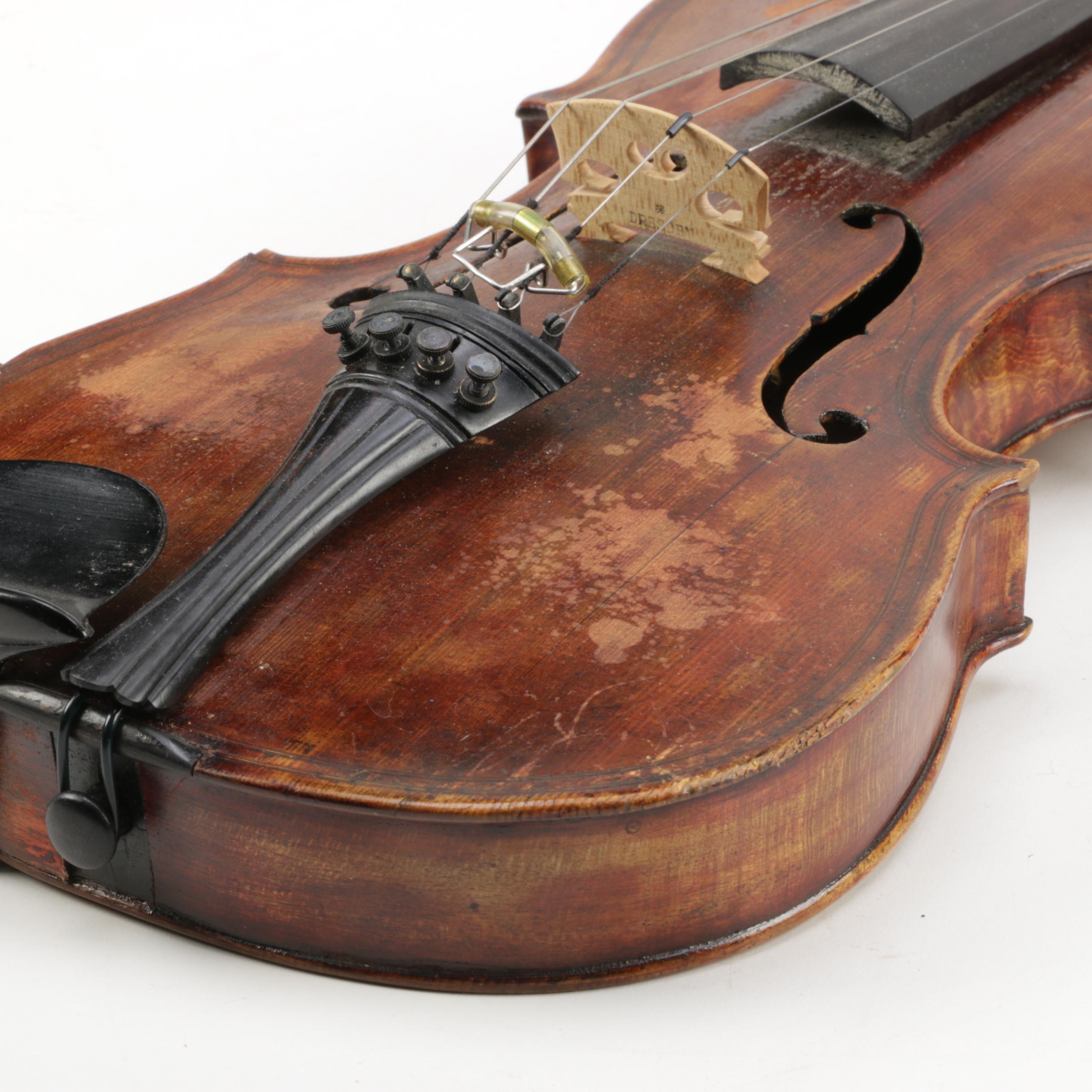 19th Century Scottish Maggini Reproduction Violin Outfit