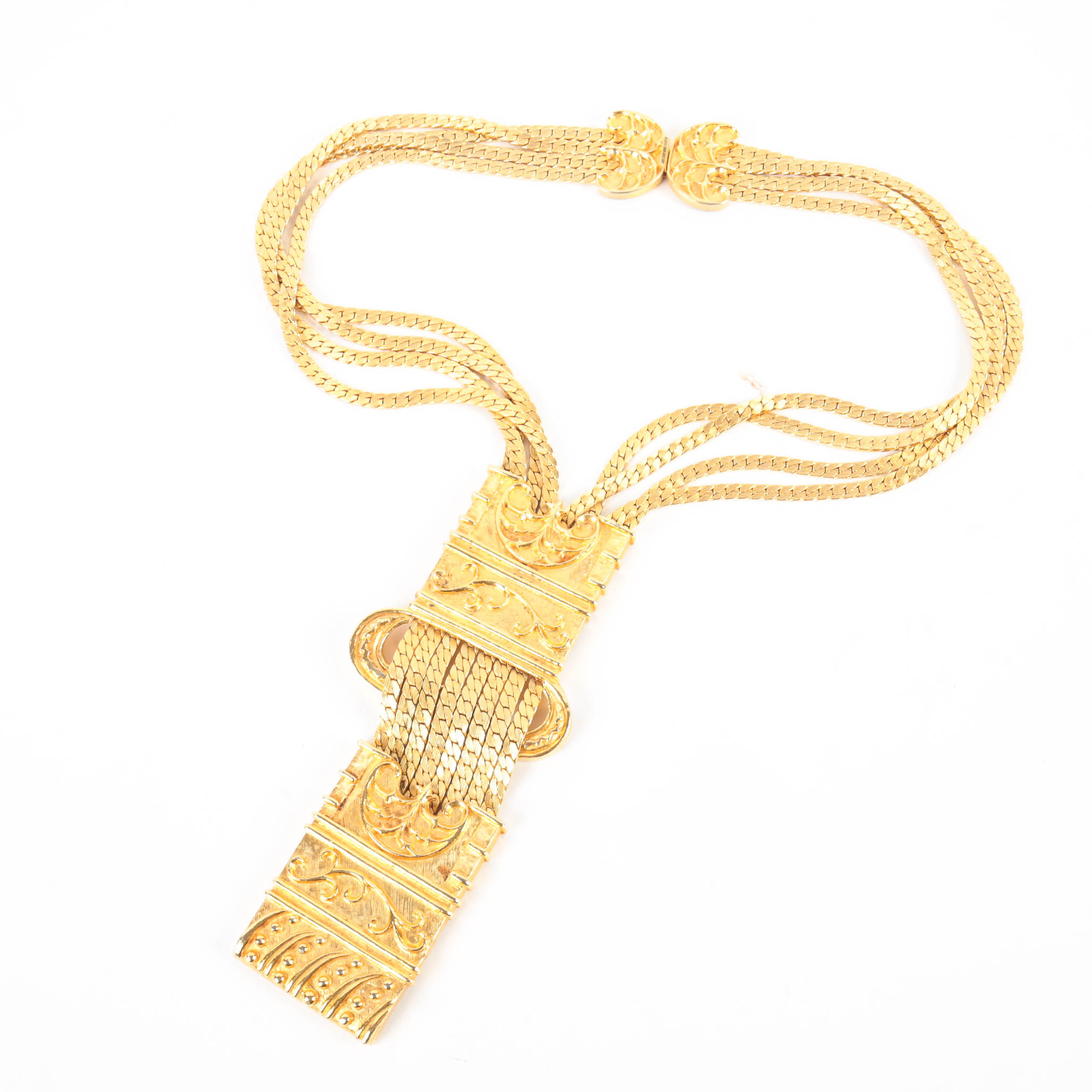 Judith Leiber Costume Gold Tone Statement Necklace