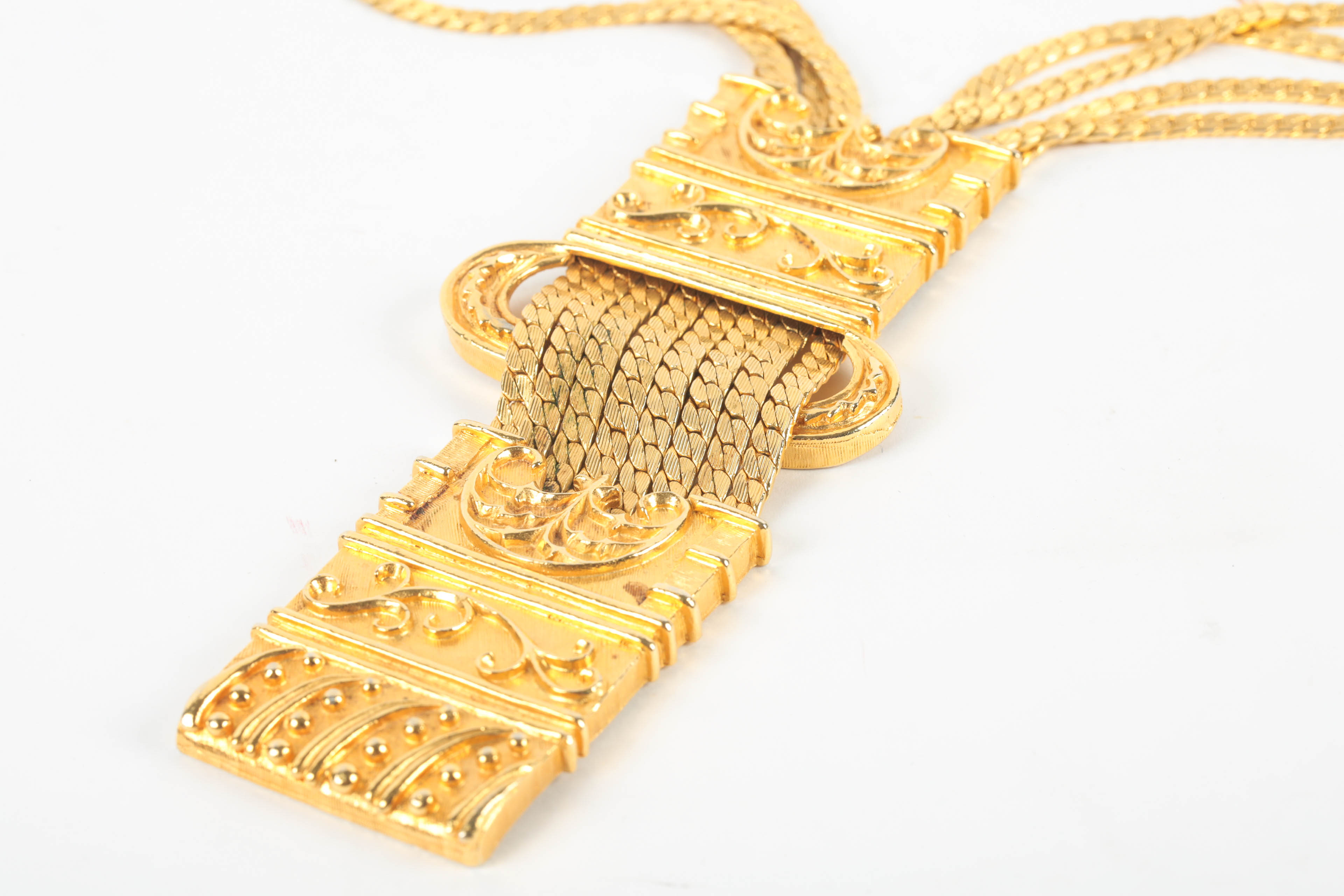 Judith Leiber Costume Gold Tone Statement Necklace