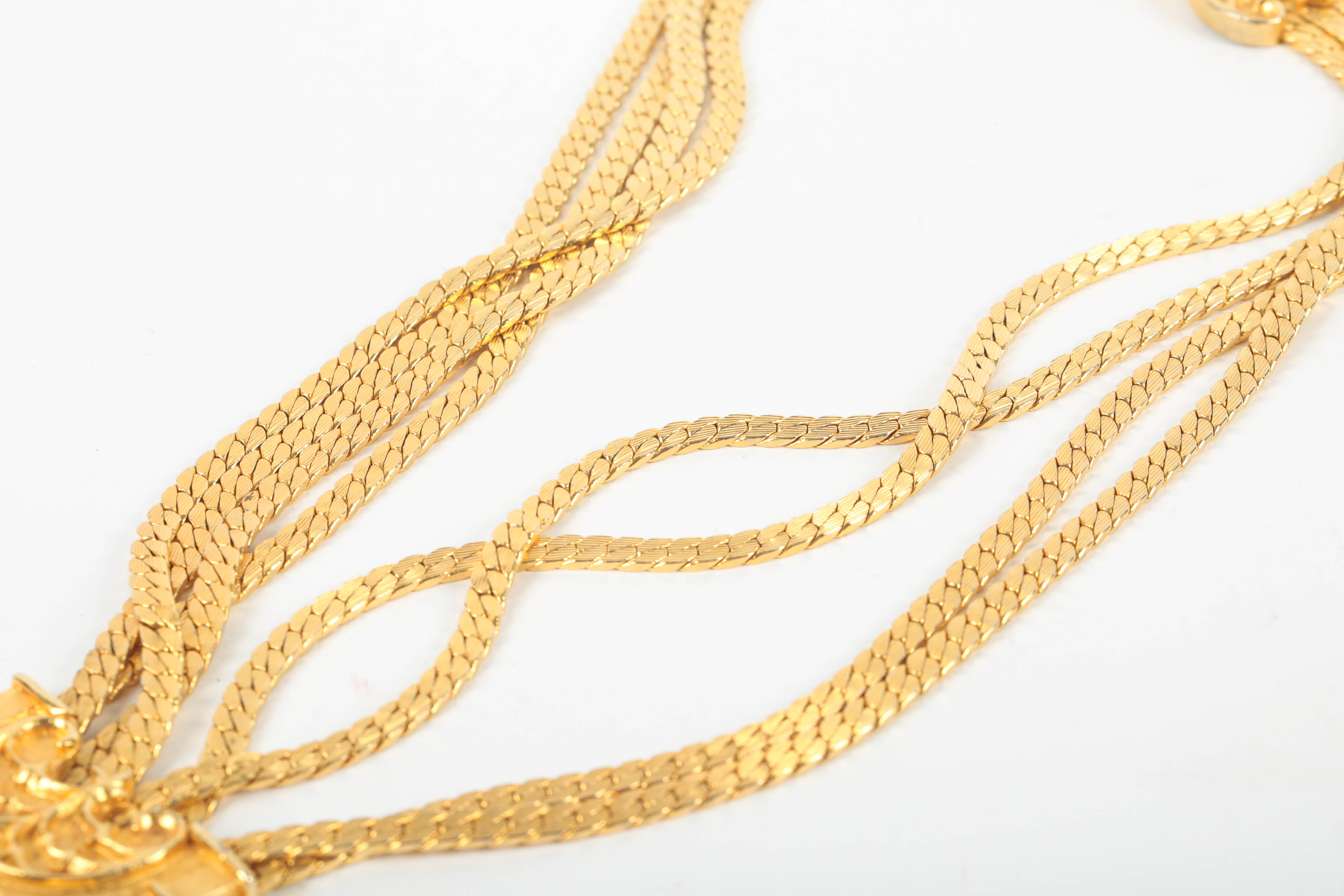 Judith Leiber Costume Gold Tone Statement Necklace