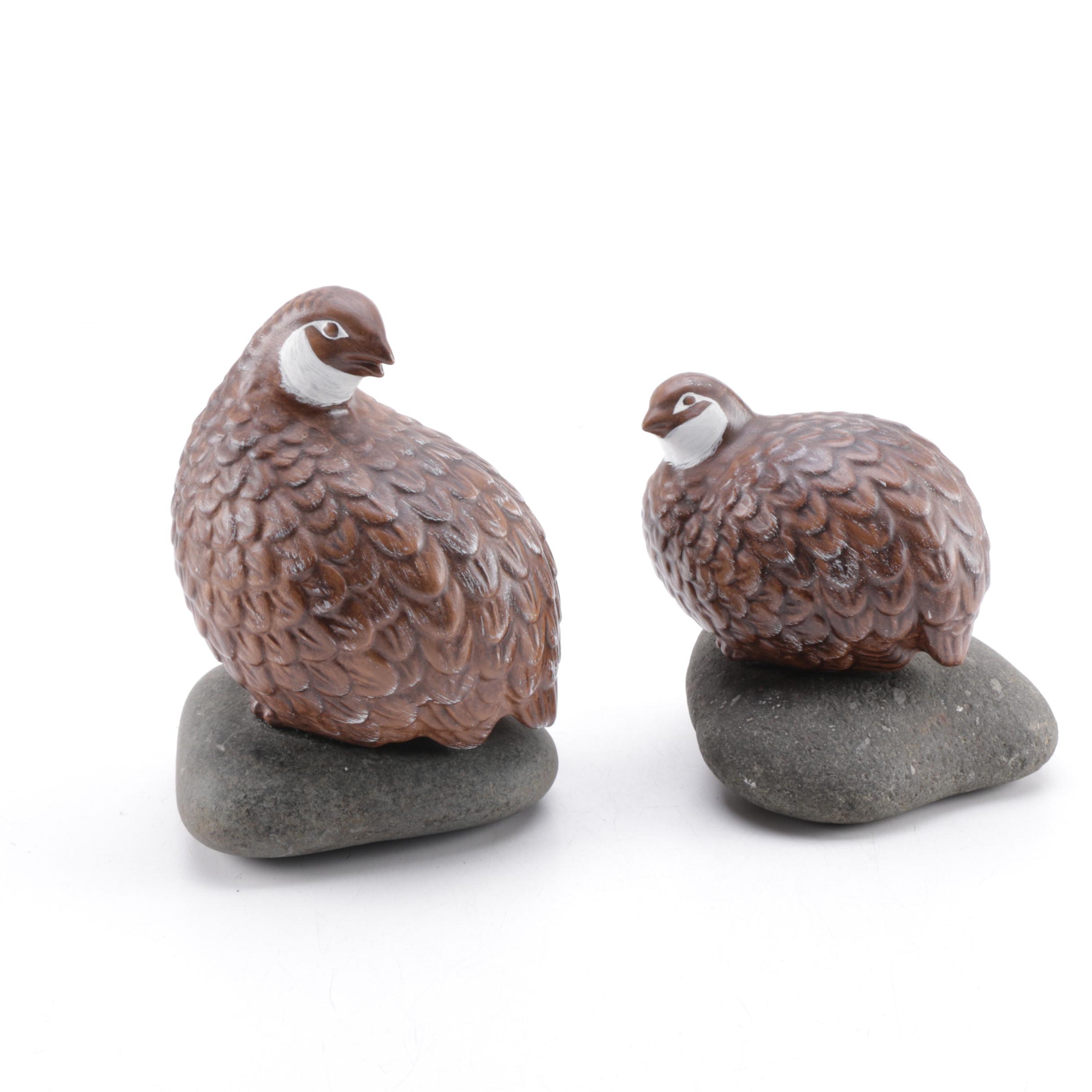 Quail Figurine Pair