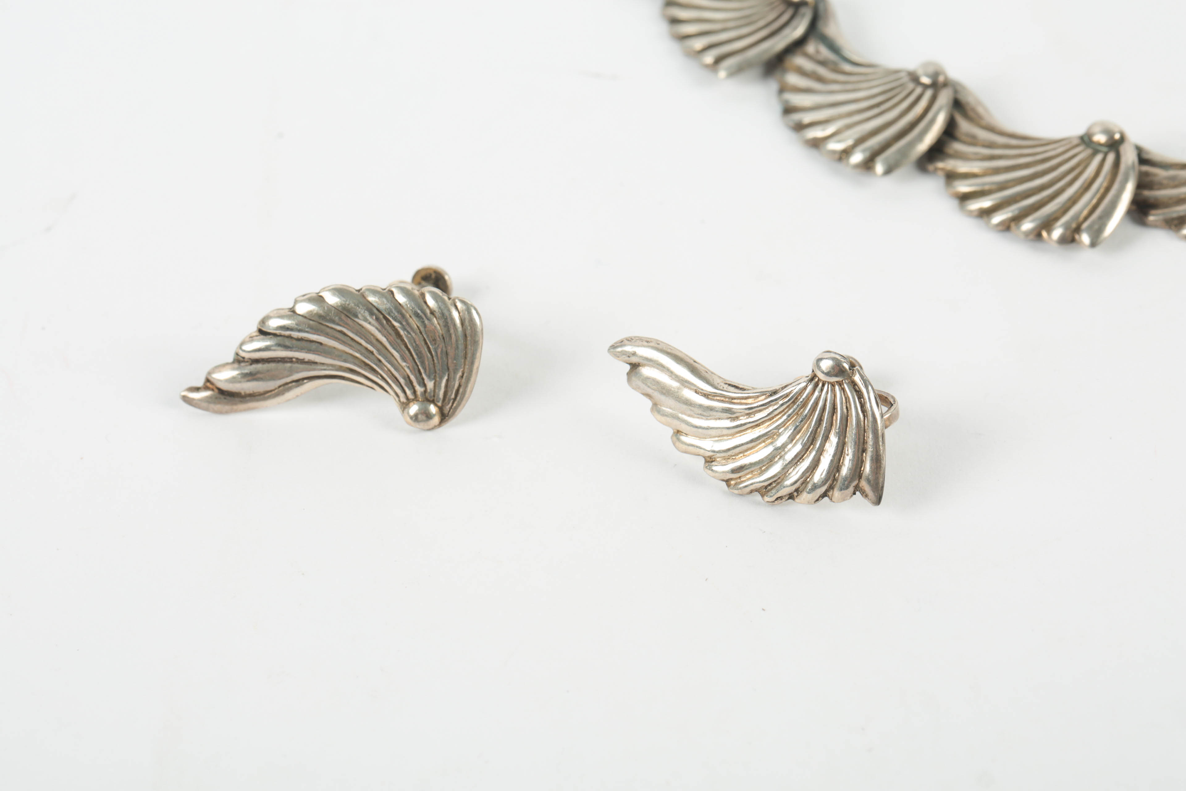 Mexican Modernist Sterling Silver Demi Parure