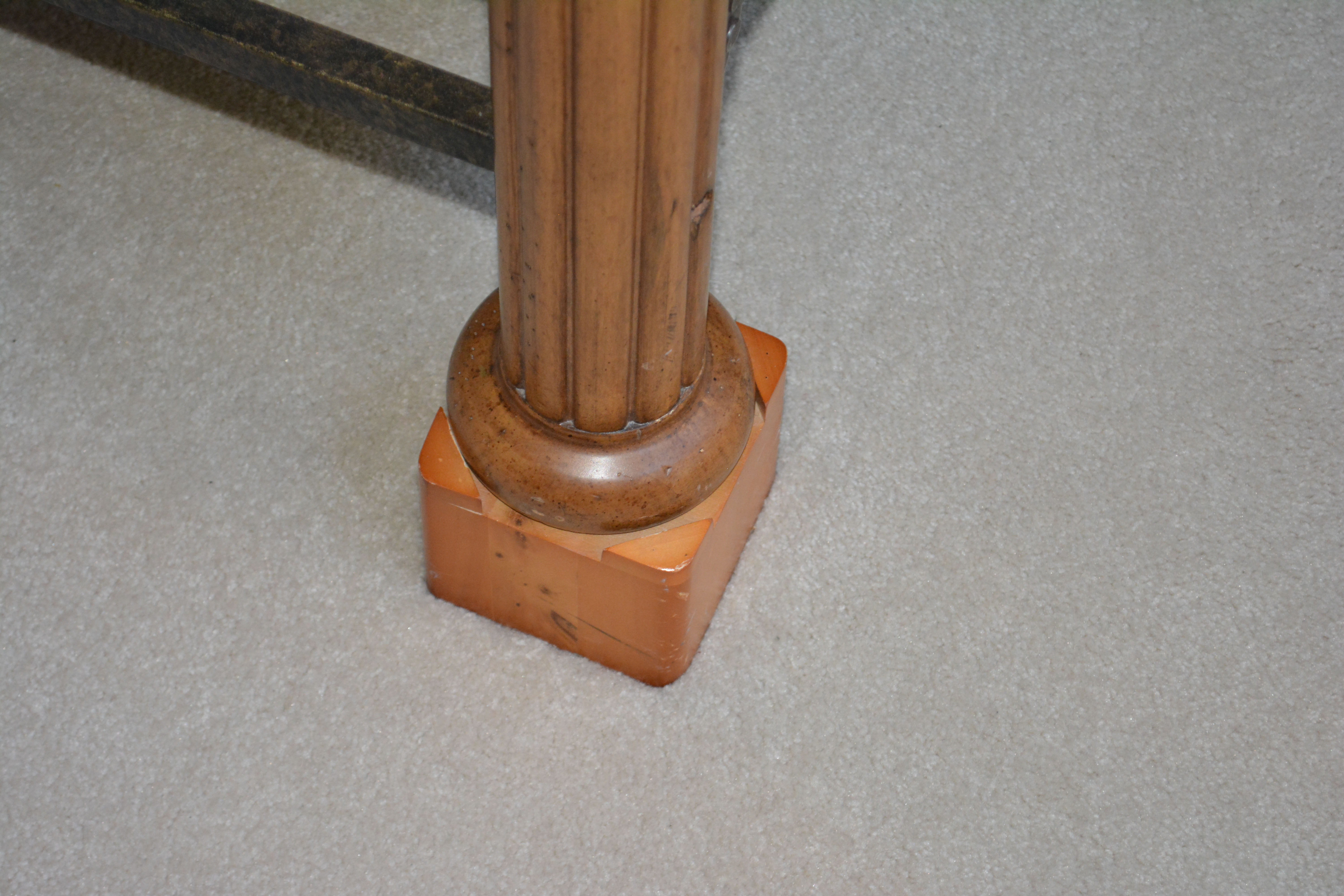 Contemporary Maple and Wrought Iron Queen-Size Bed Frame