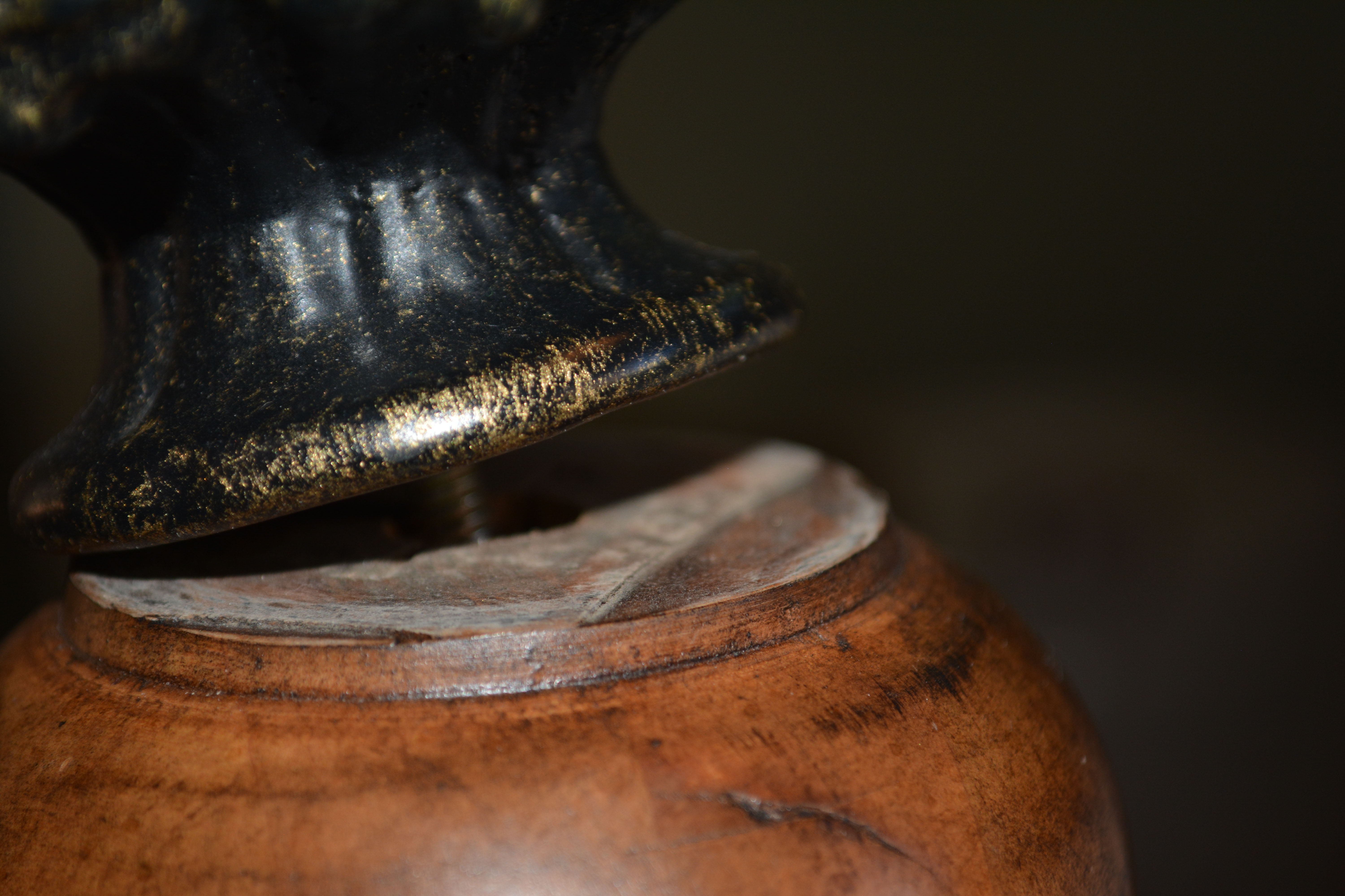 Contemporary Maple and Wrought Iron Queen-Size Bed Frame