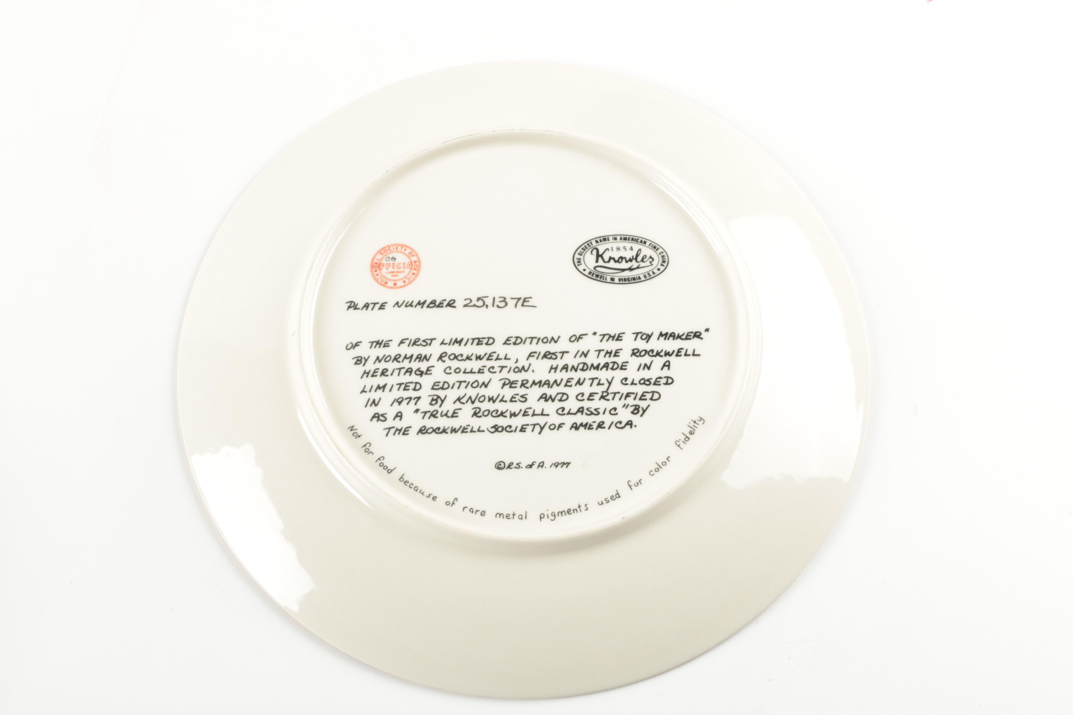 Pair Knowles Limited Edition Norman Rockwell Plates