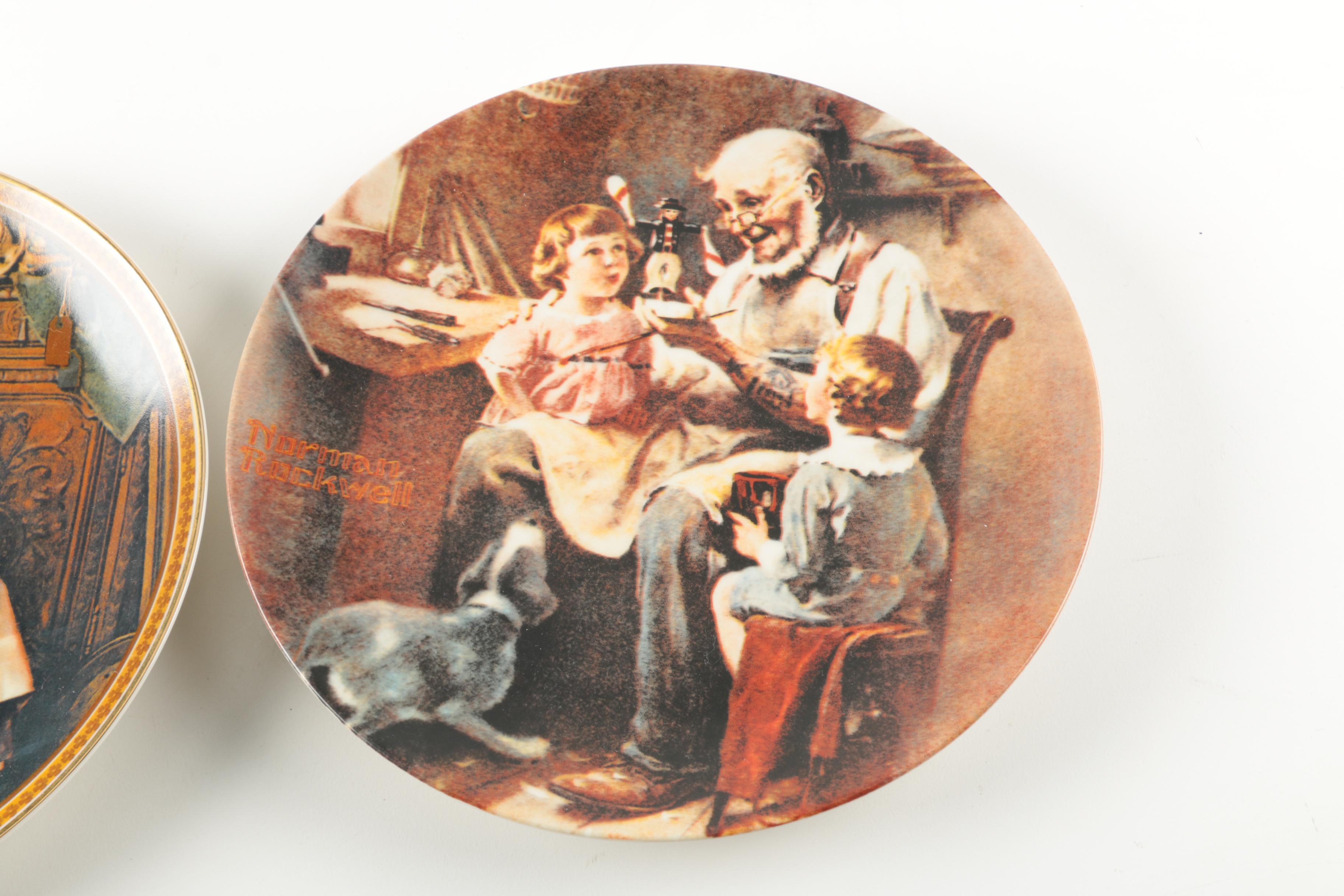 Pair Knowles Limited Edition Norman Rockwell Plates