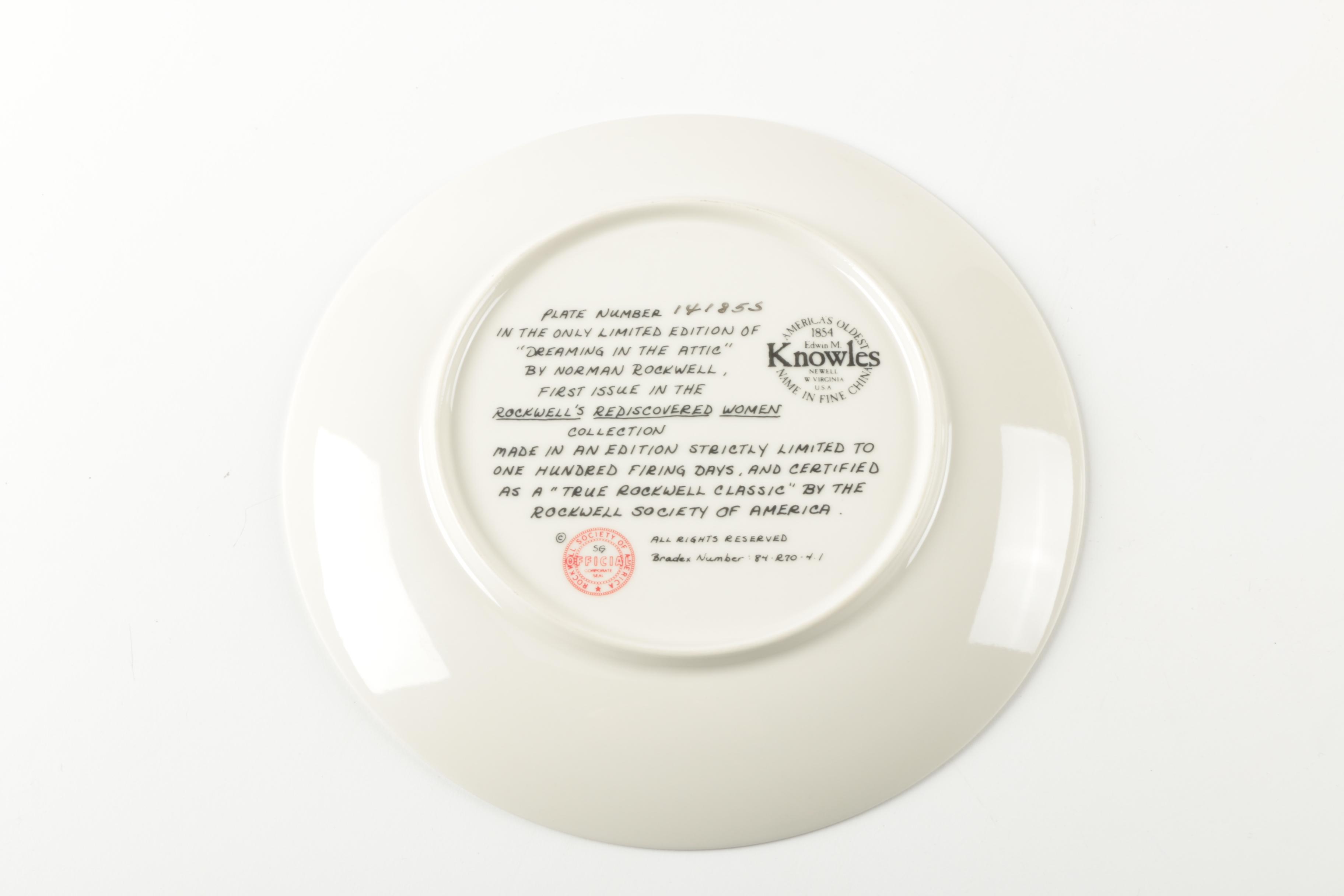 Pair Knowles Limited Edition Norman Rockwell Plates