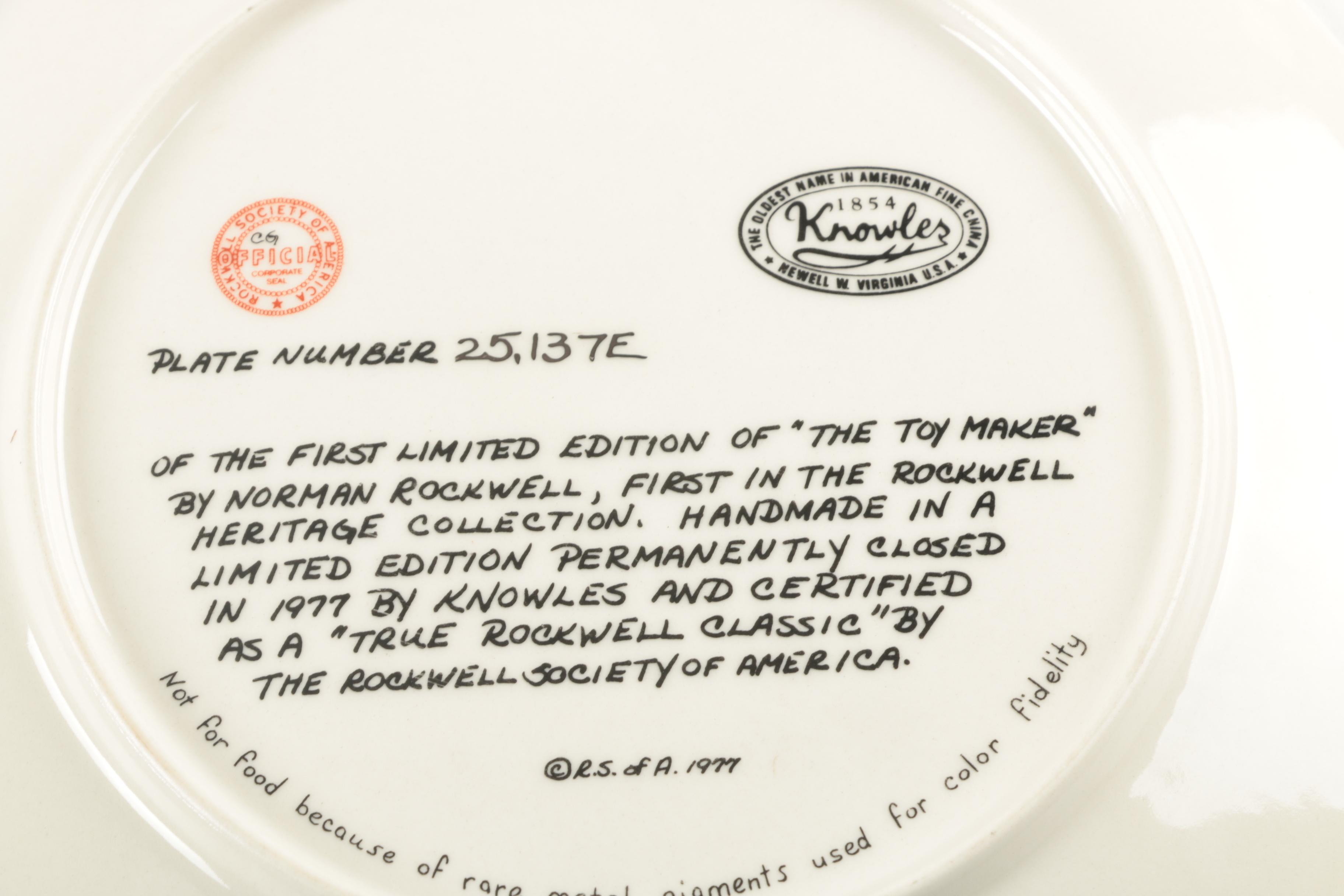 Pair Knowles Limited Edition Norman Rockwell Plates