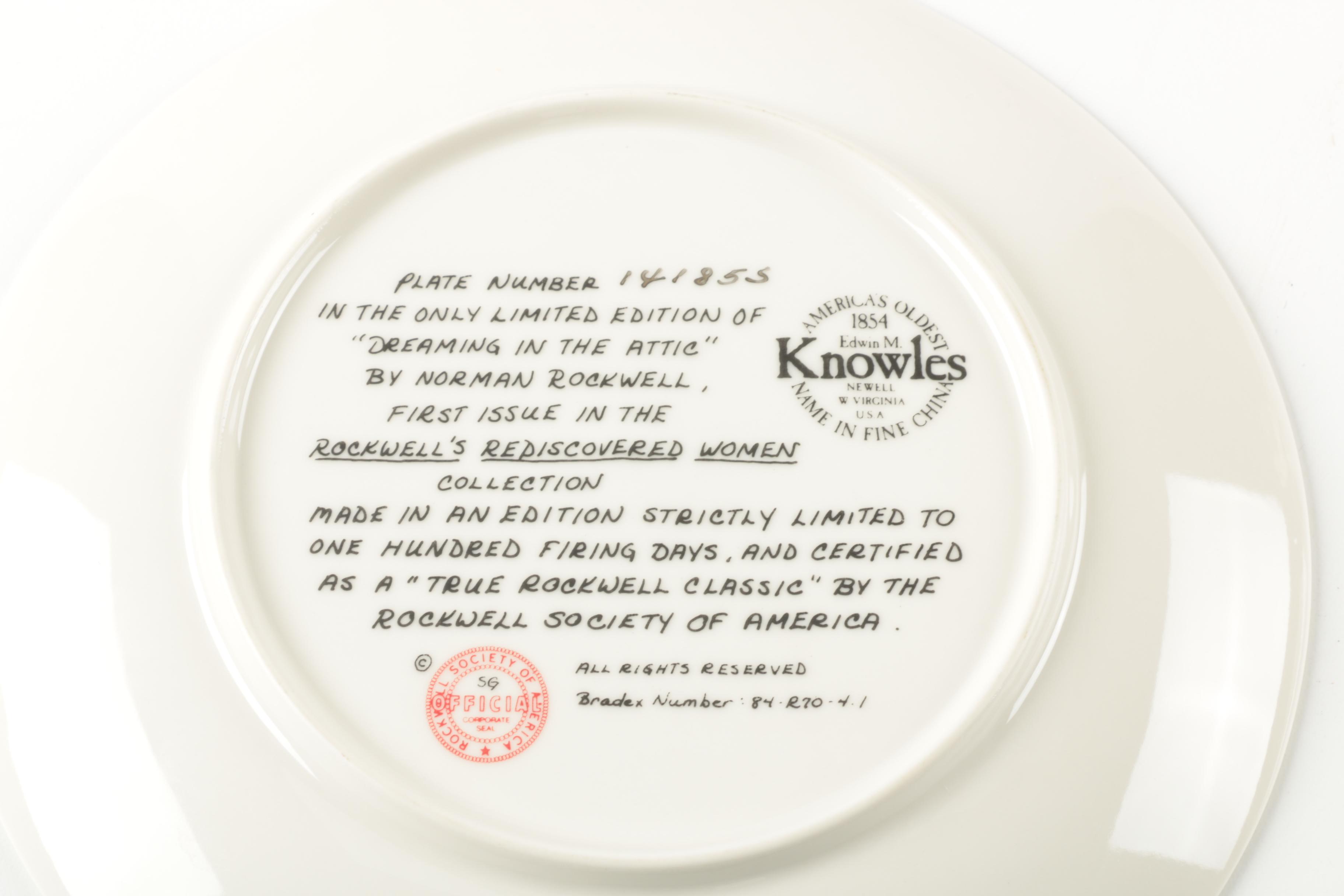 Pair Knowles Limited Edition Norman Rockwell Plates