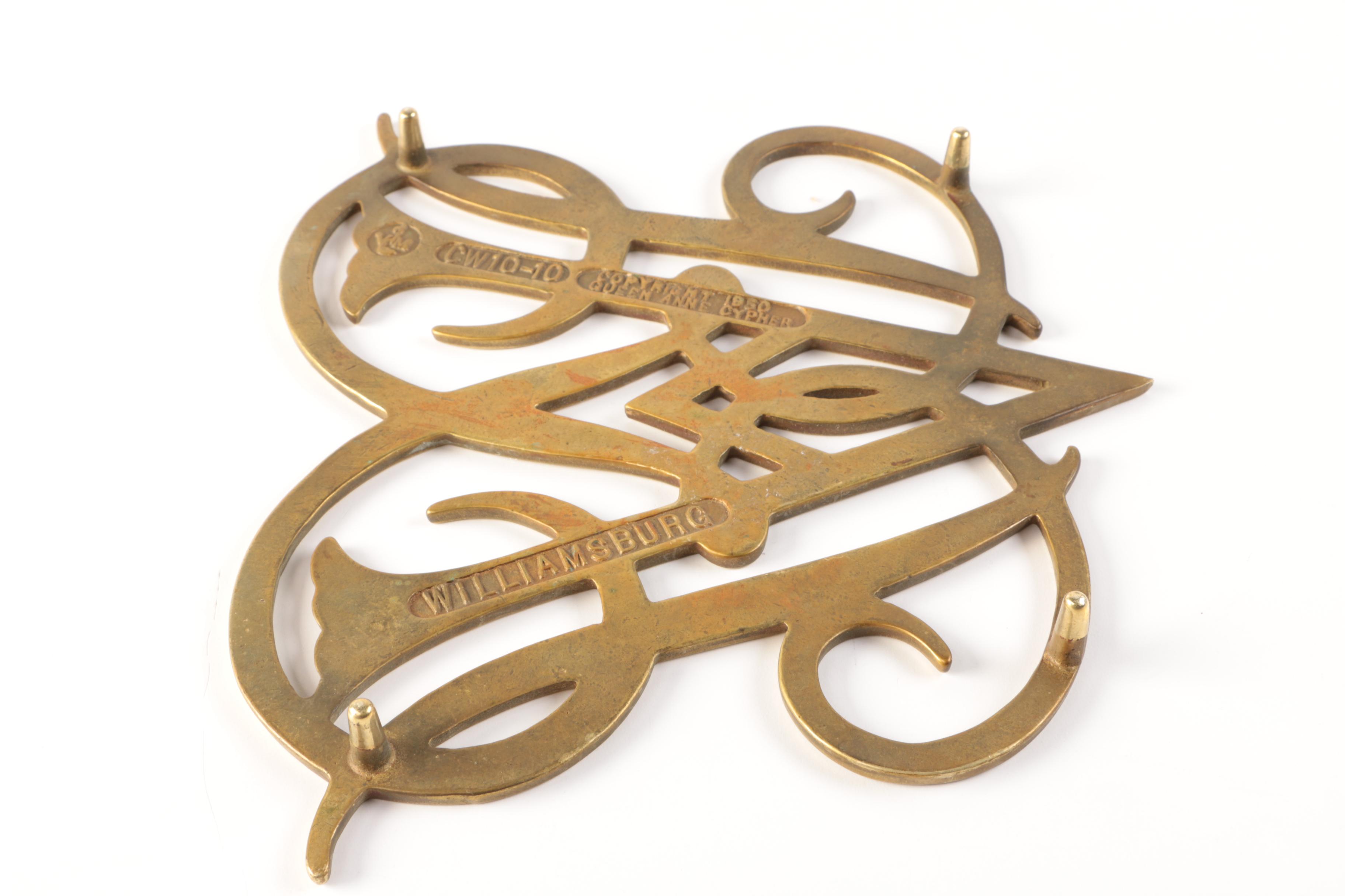 Virginia Metalcrafters Brass Colonial Williamsburg Trivets