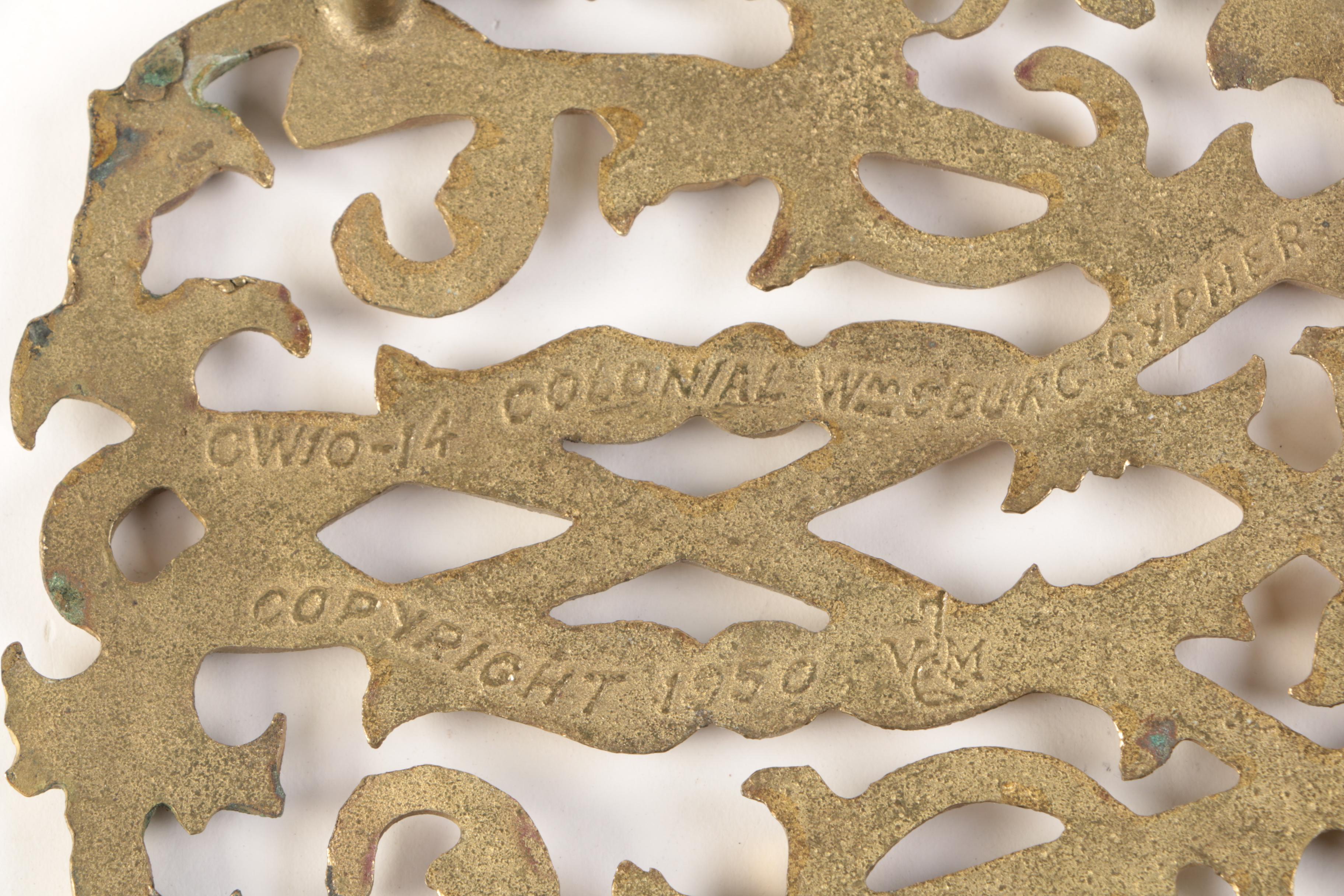 Virginia Metalcrafters Brass Colonial Williamsburg Trivets