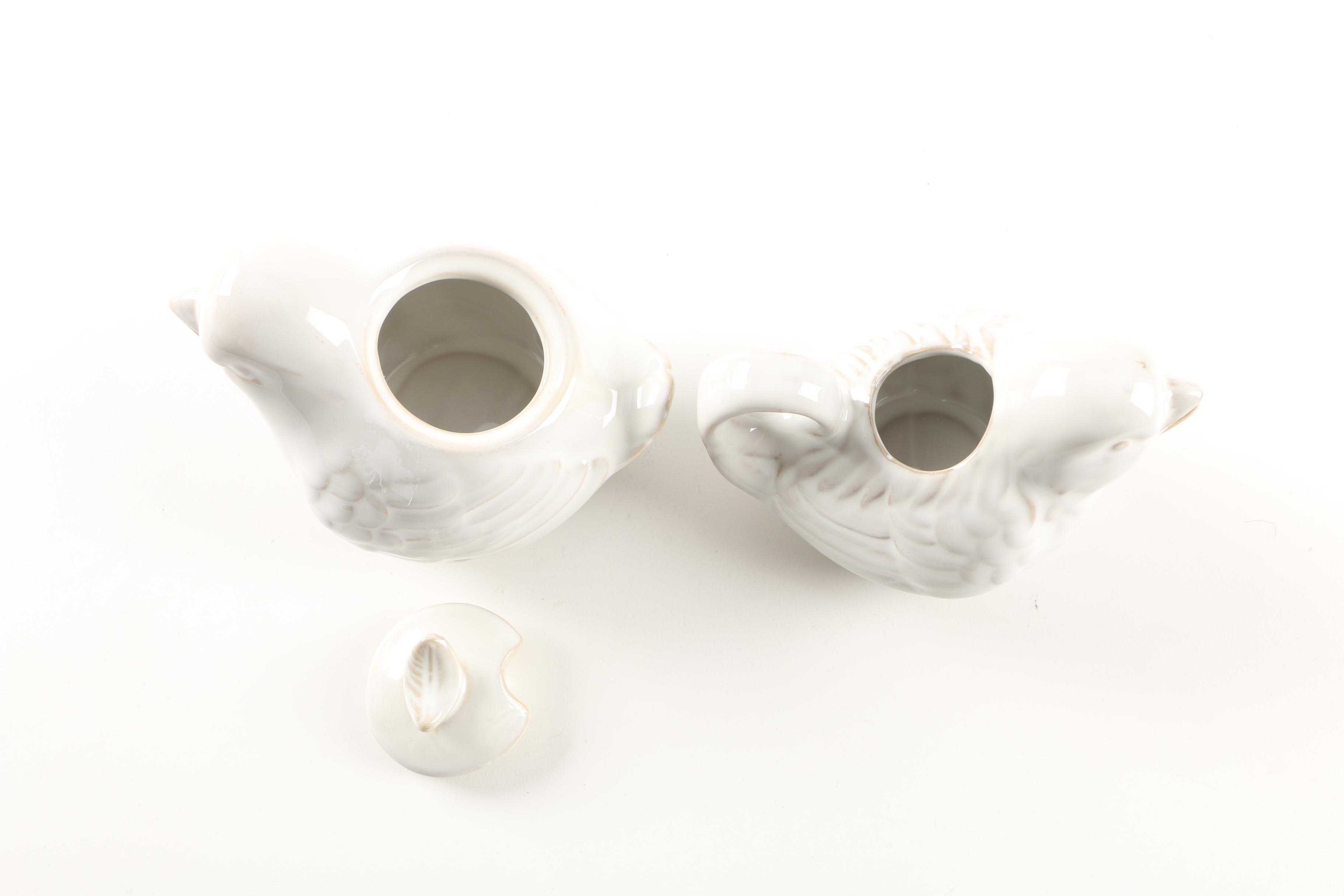 World Market Porcelain Bird Sugar and Creamer Set