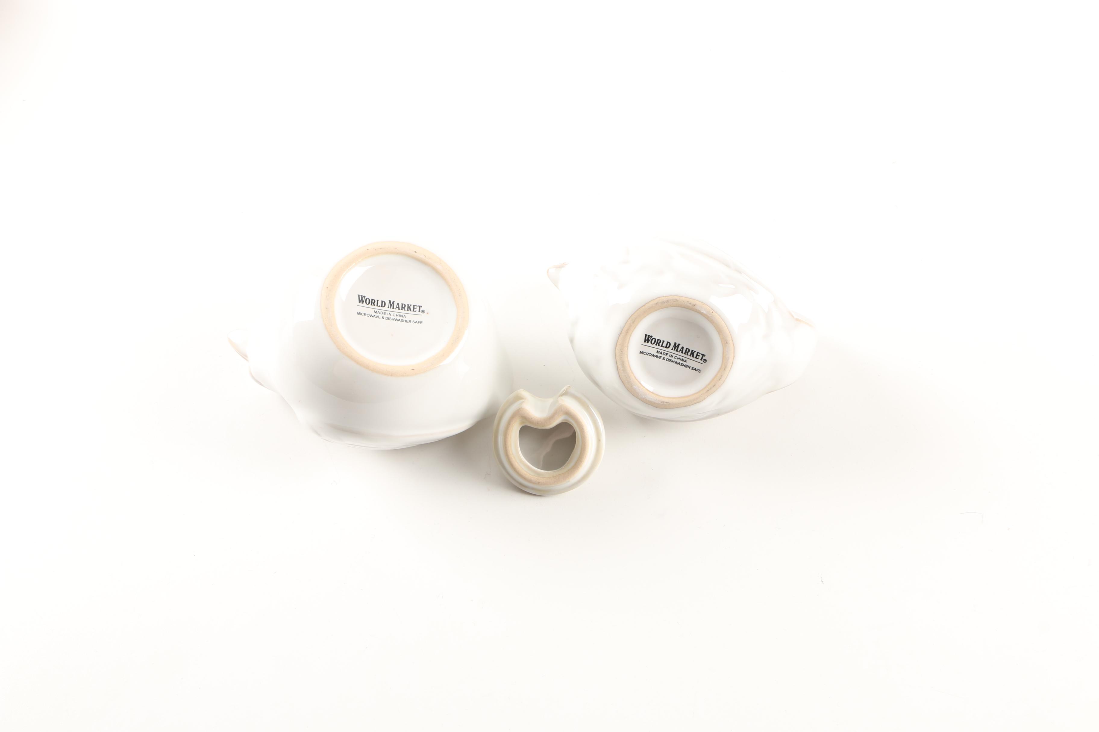 World Market Porcelain Bird Sugar and Creamer Set