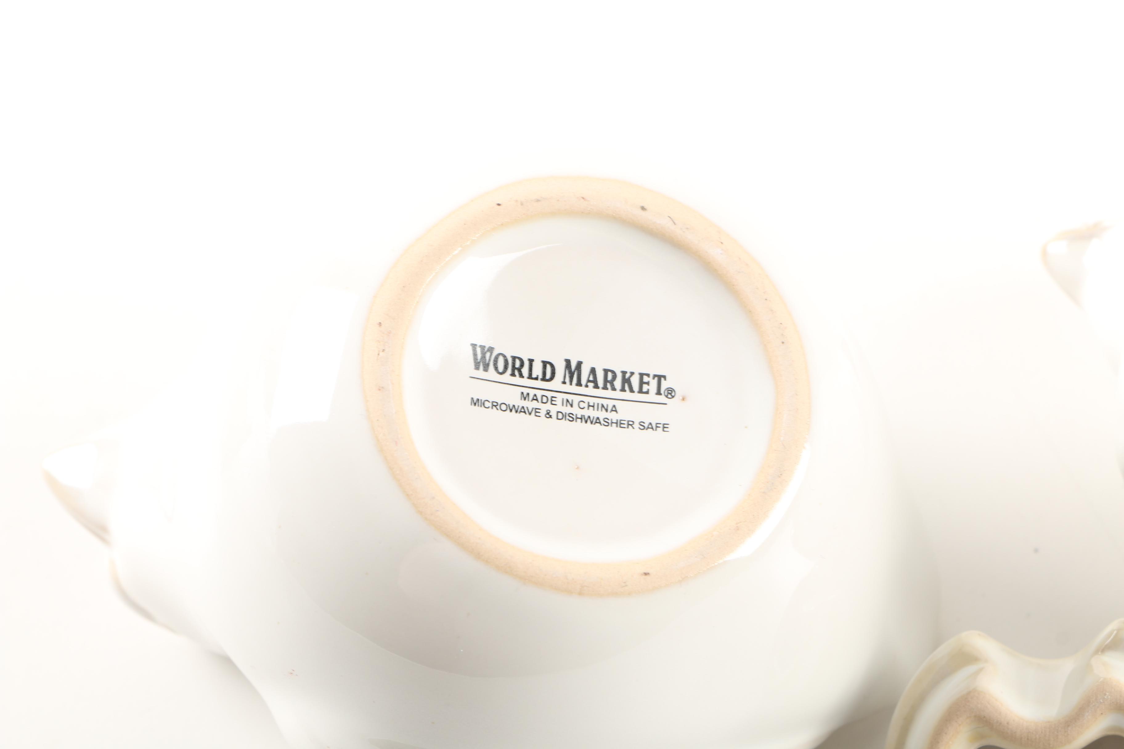 World Market Porcelain Bird Sugar and Creamer Set