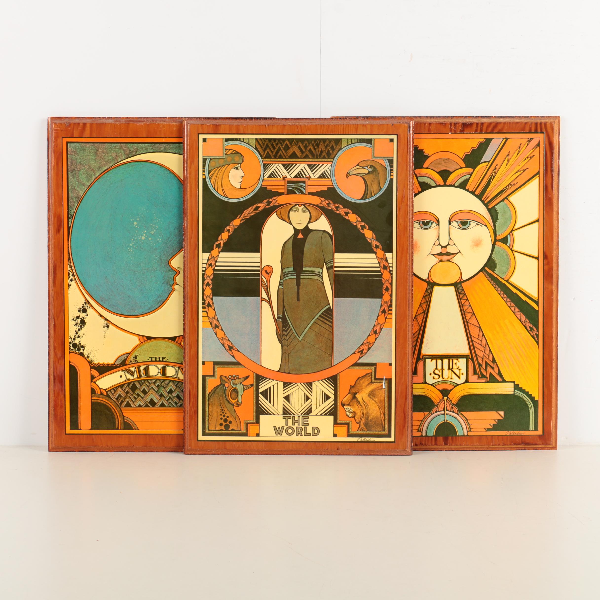 Offset Lithographs on Wood Panel After David Palladini "Aquarian Tarot"