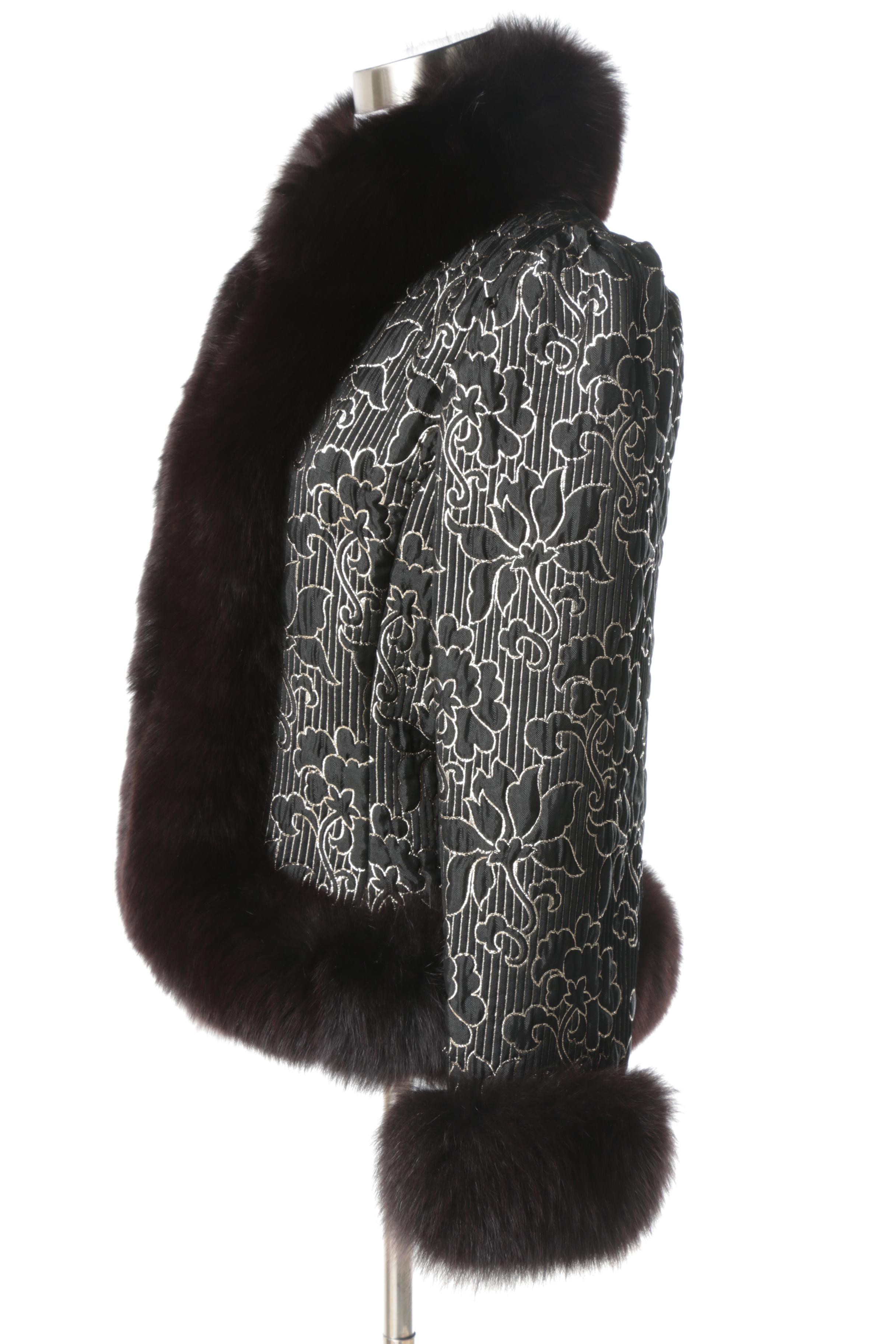 Charles Romain of Paris Evening Jacket with Fox Fur Trim