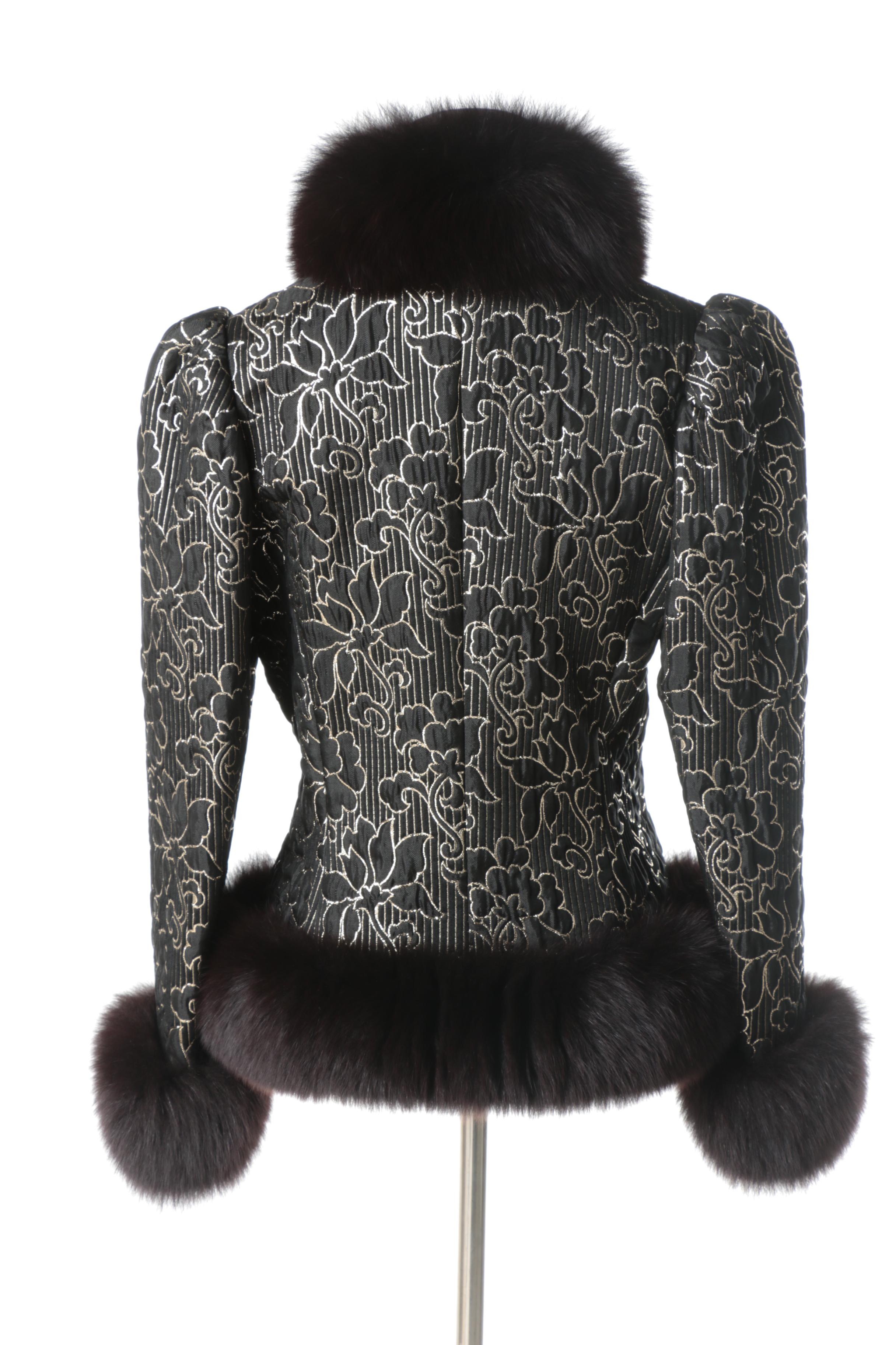 Charles Romain of Paris Evening Jacket with Fox Fur Trim